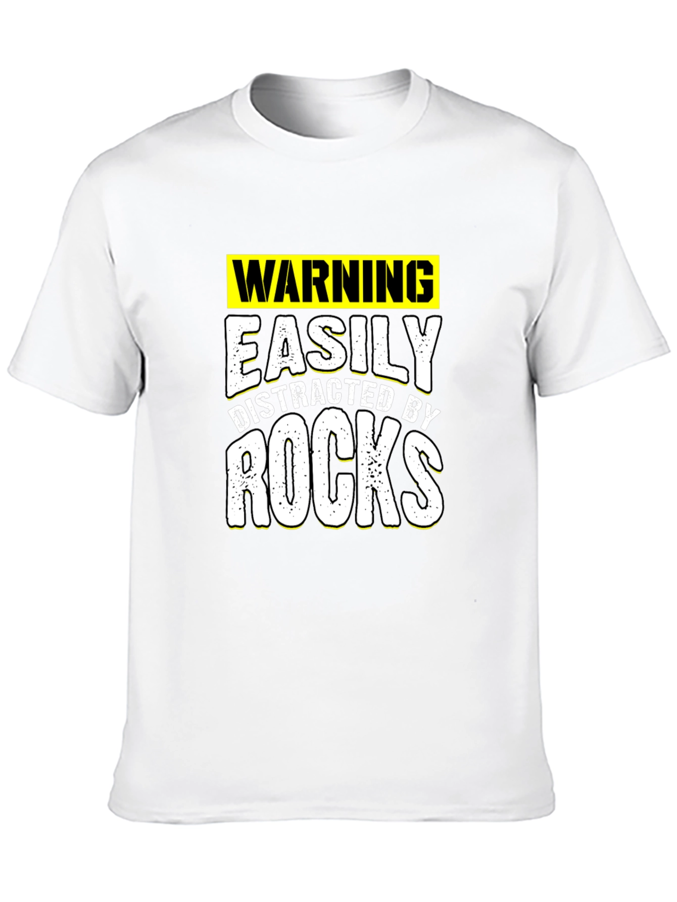 Black Easily Distracted By Rocks T-Shirt view 10