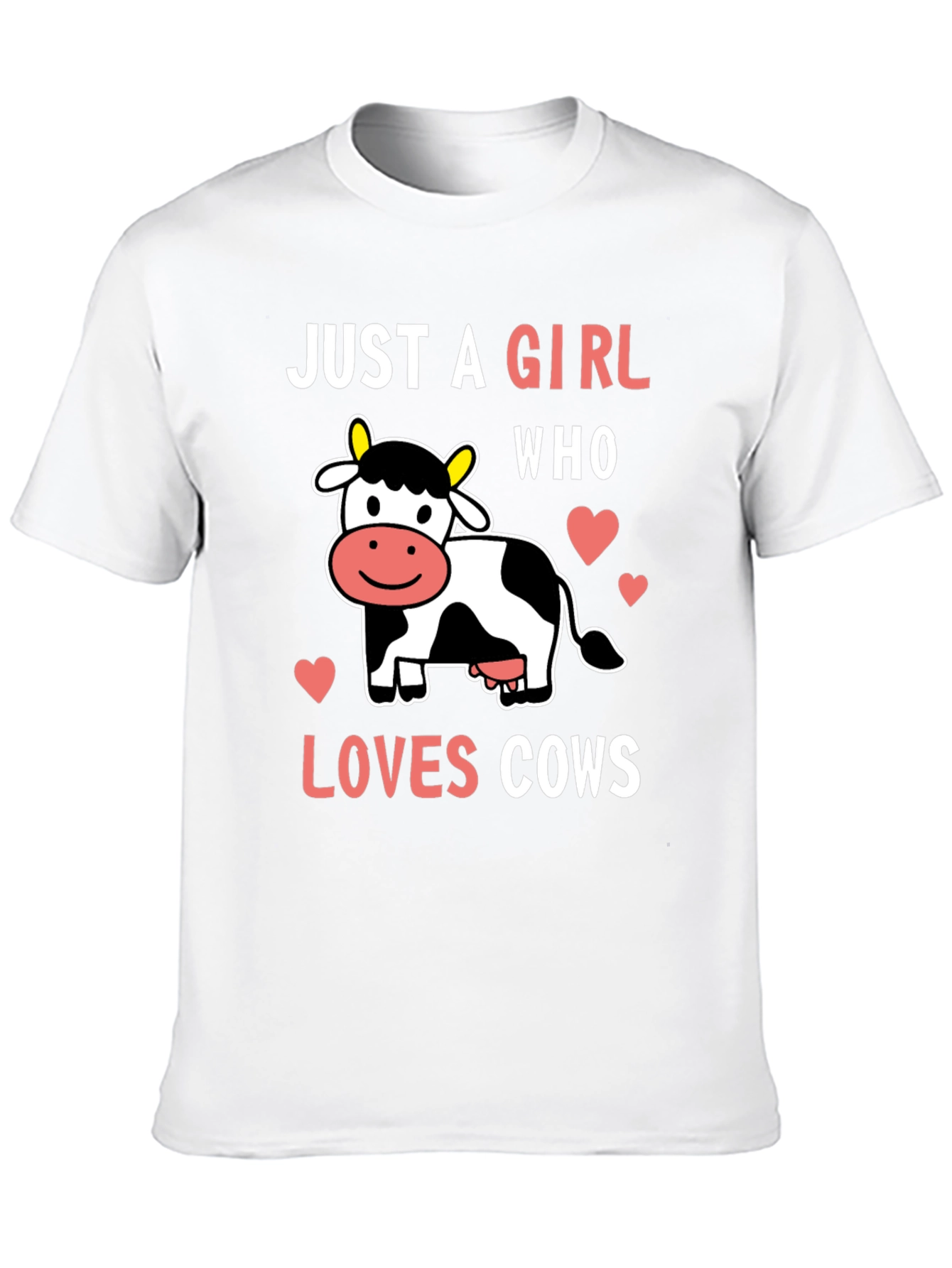 Black Just a Girl Who Loves Cows T-Shirt view 10