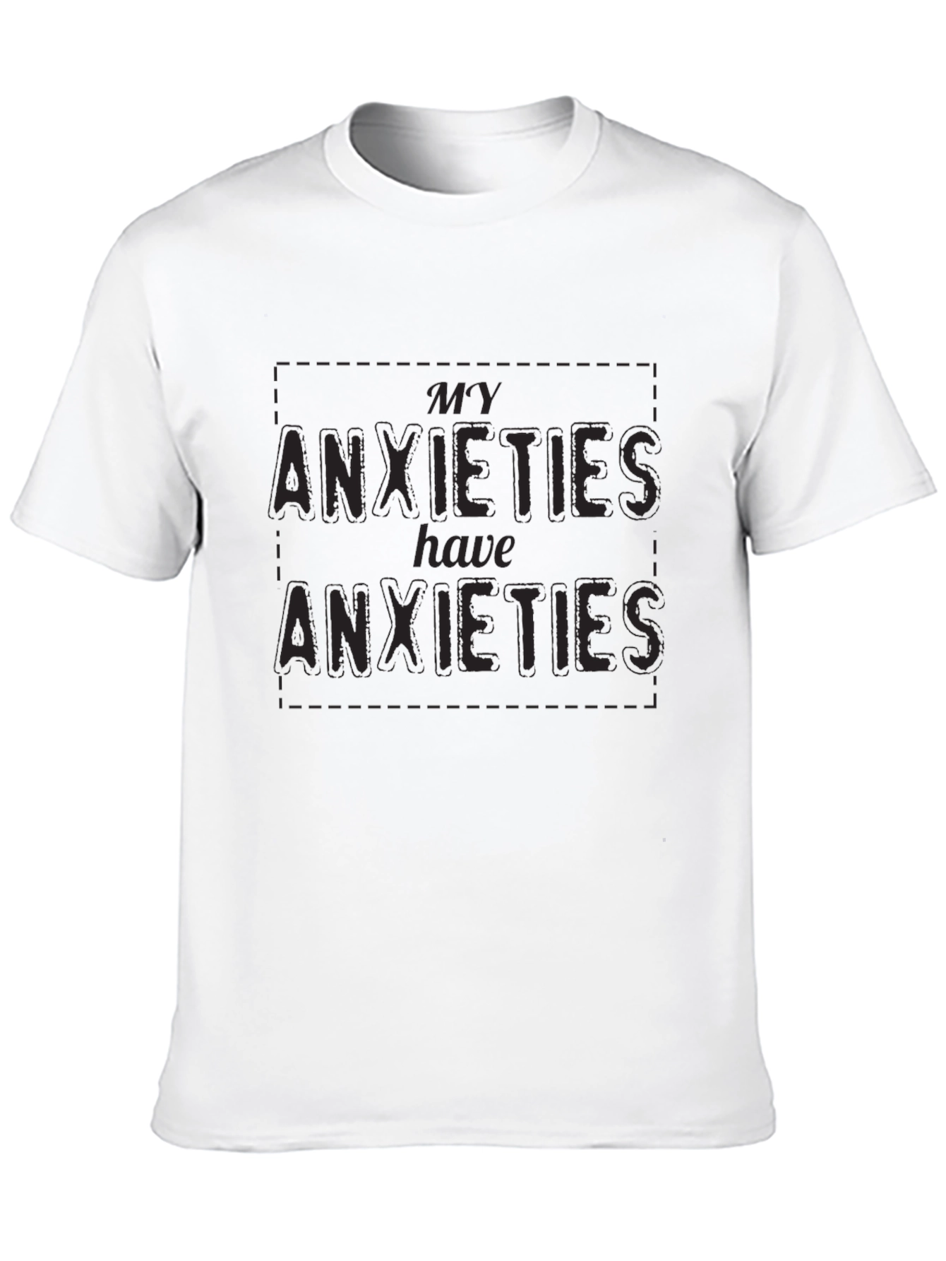 Black Anxiety Humor Graphic Tee - Black view 10