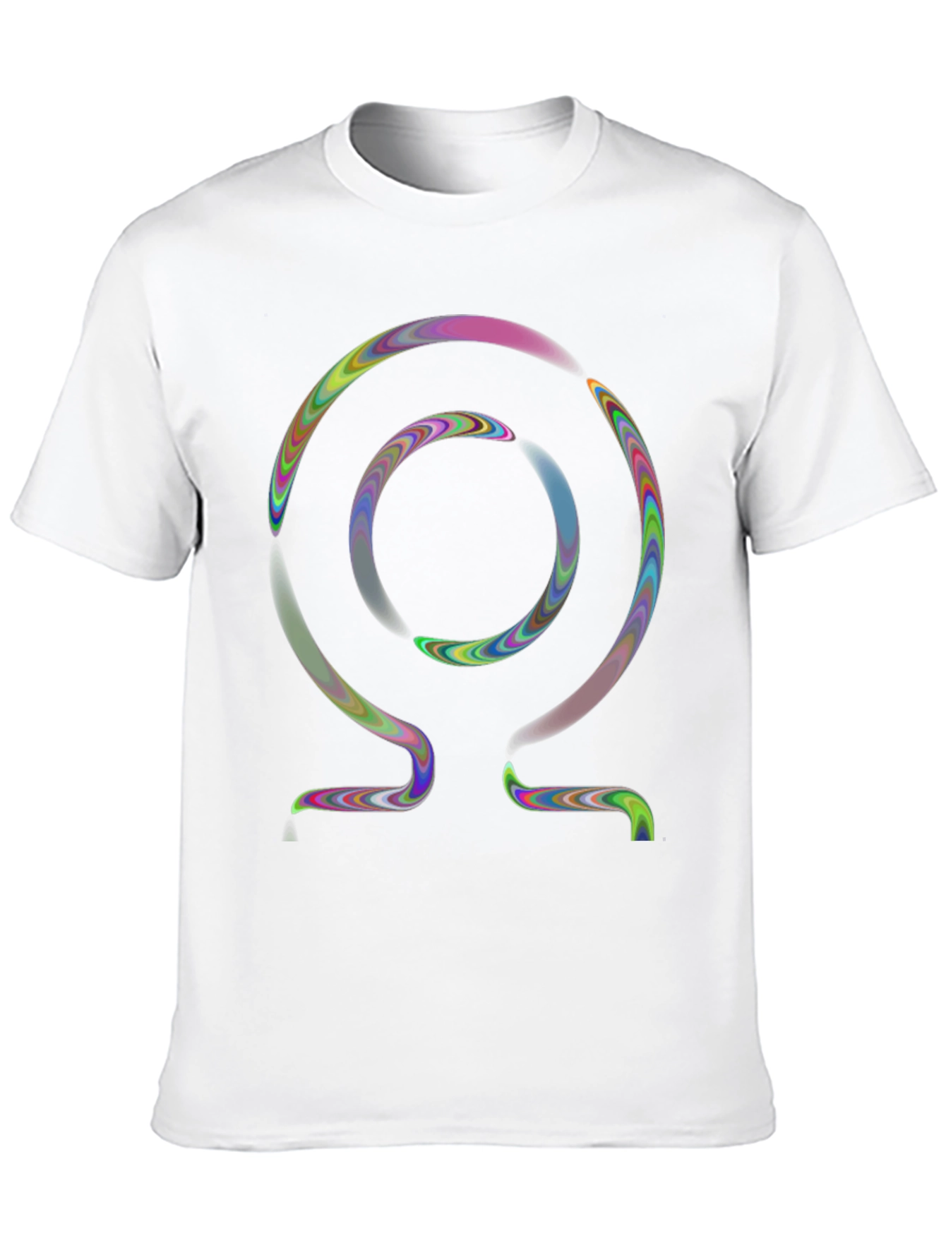 Black Abstract Omega Symbol T-Shirt view 10