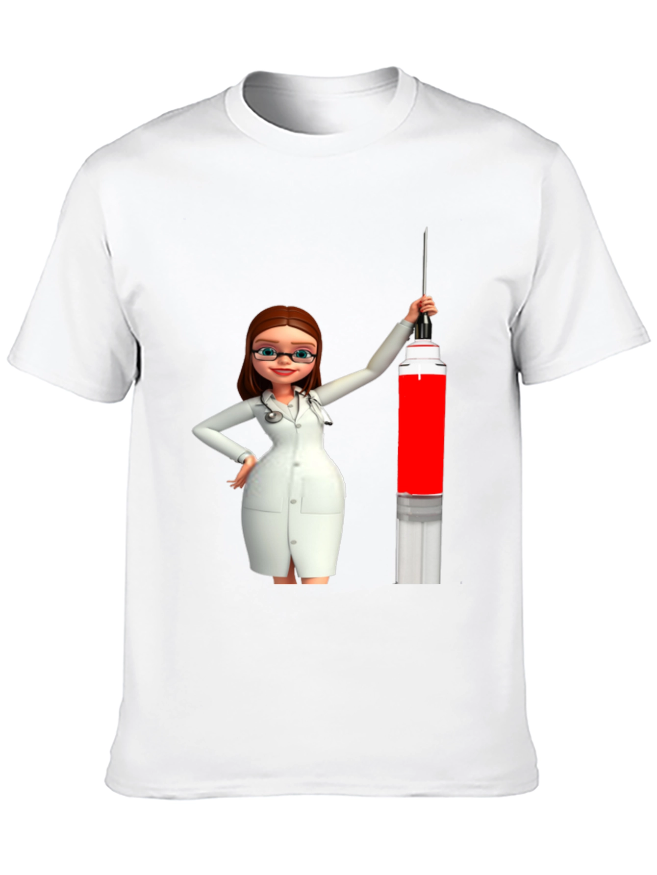 Black Novelty Cartoon Doctor T-Shirt view 10
