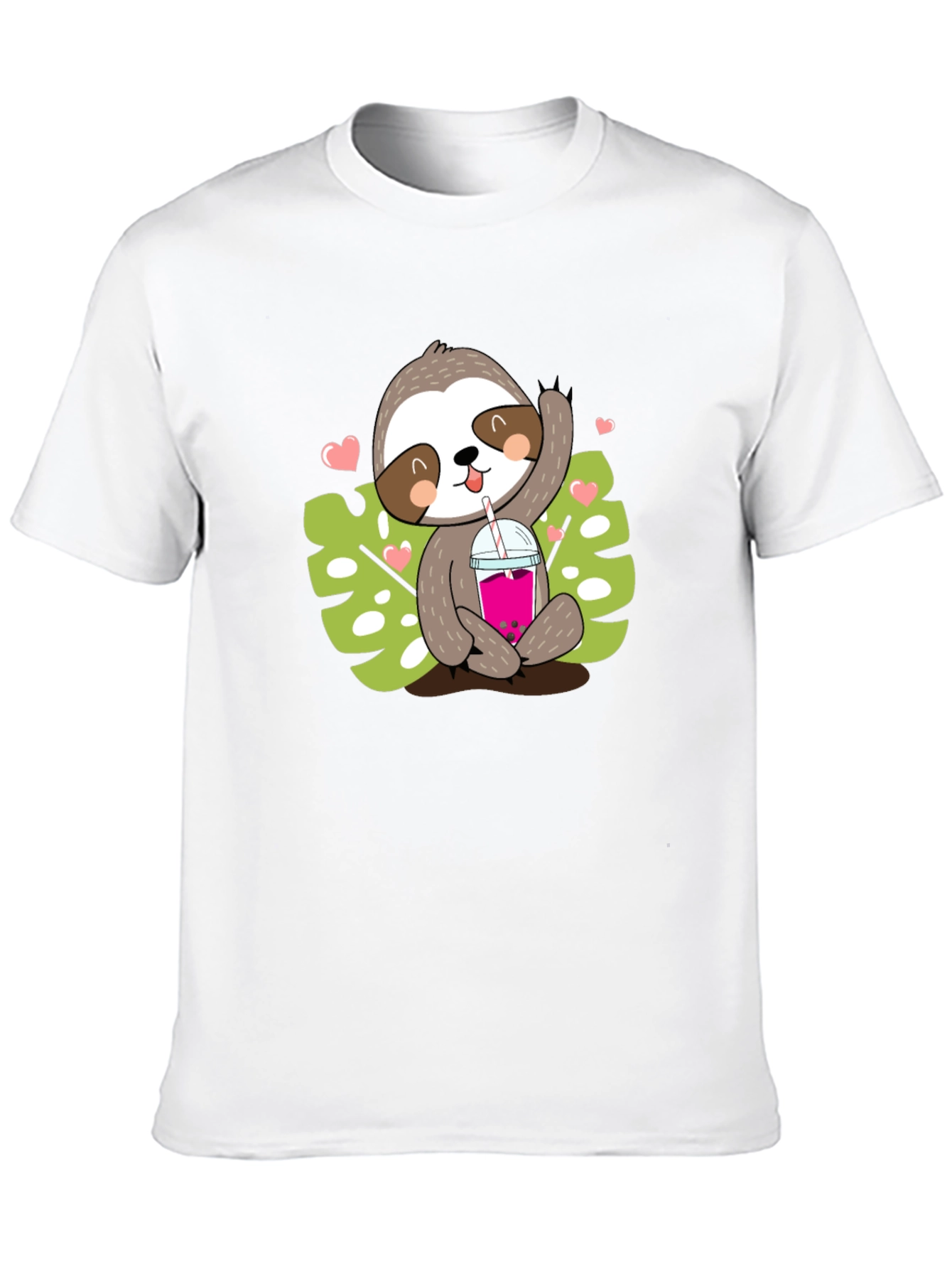 Black Sloth Boba Tea Graphic Tee - Cute Cartoon Animal Shirt view 10