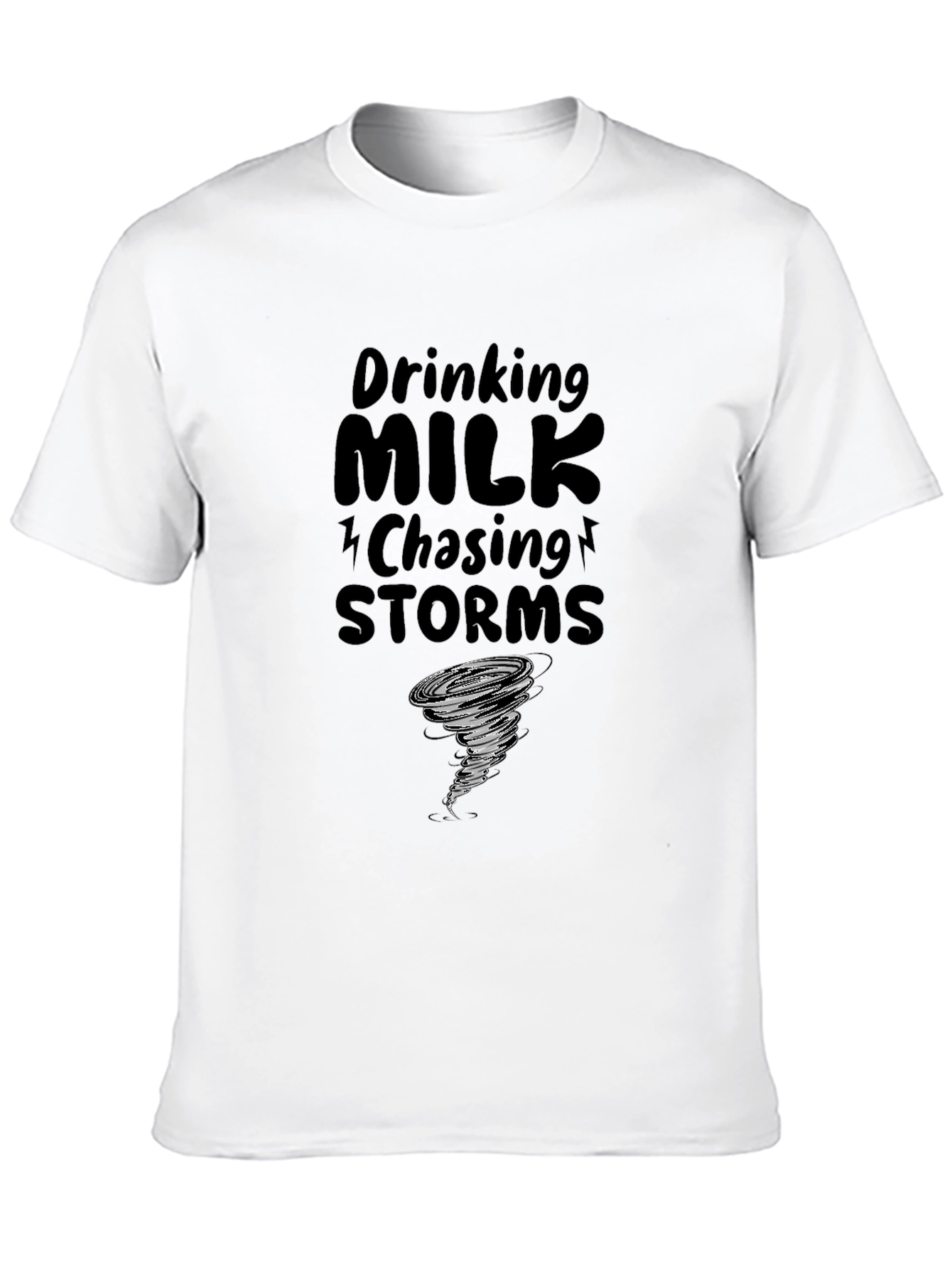 Black Drinking Milk Chasing Storms Graphic Tee view 10