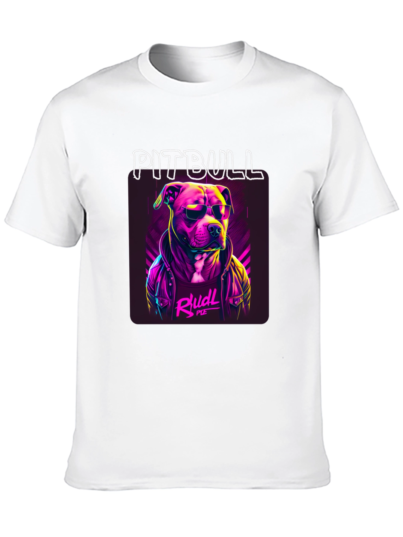 Black Cool Pitbull Graphic Tee - Black Cotton T-Shirt view 10