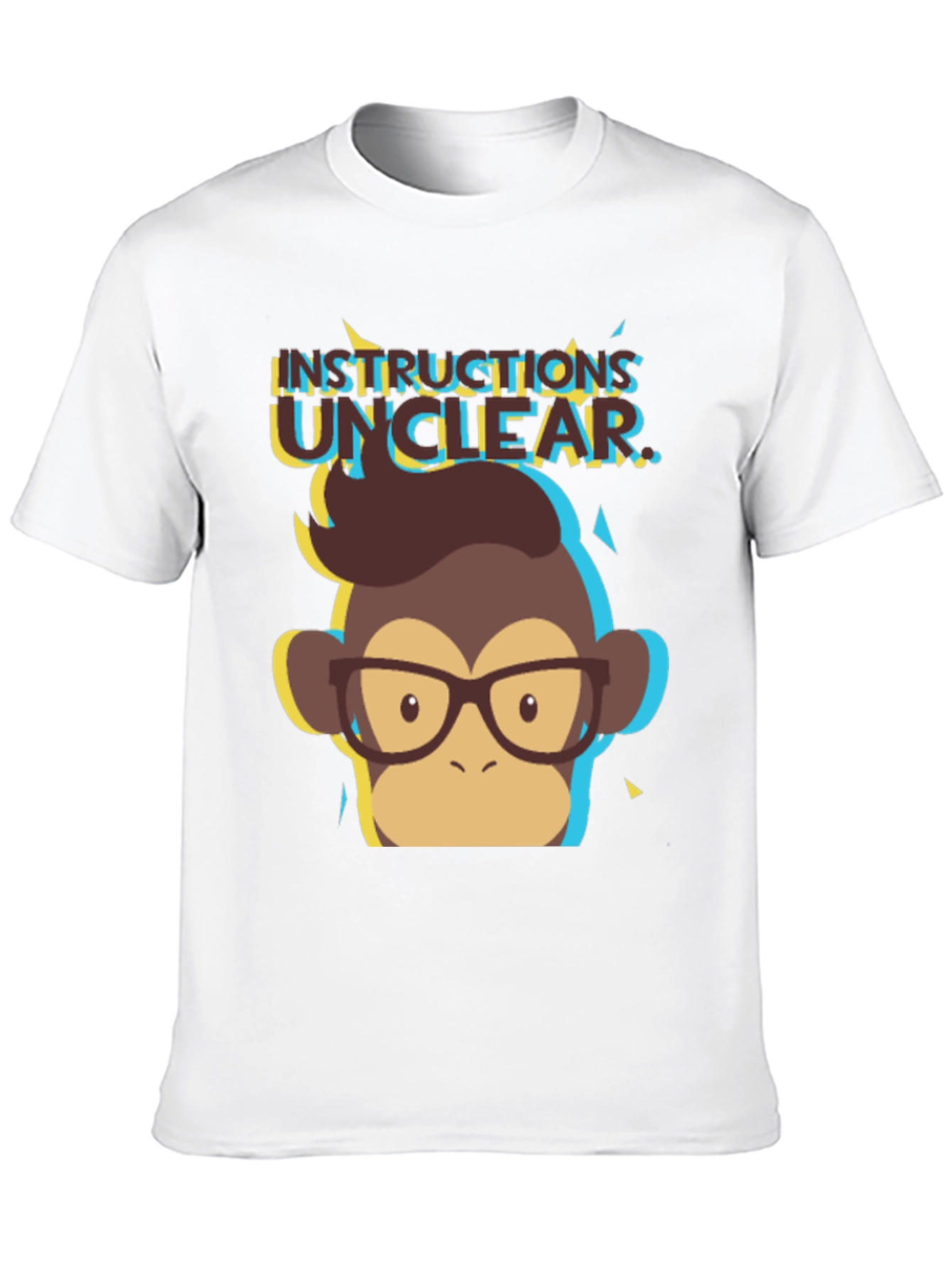 Black Instructions Unclear Monkey Graphic Tee - Black T-Shirt view 10