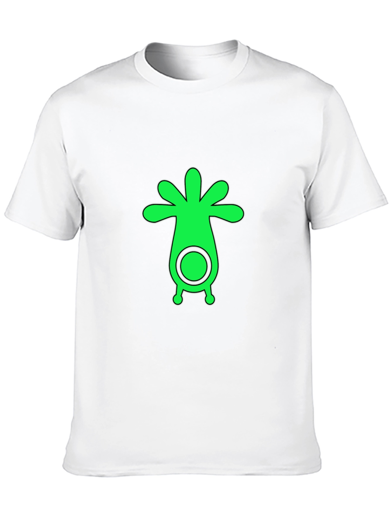 Black Men's Black T-Shirt with Green Alien Graphic view 10