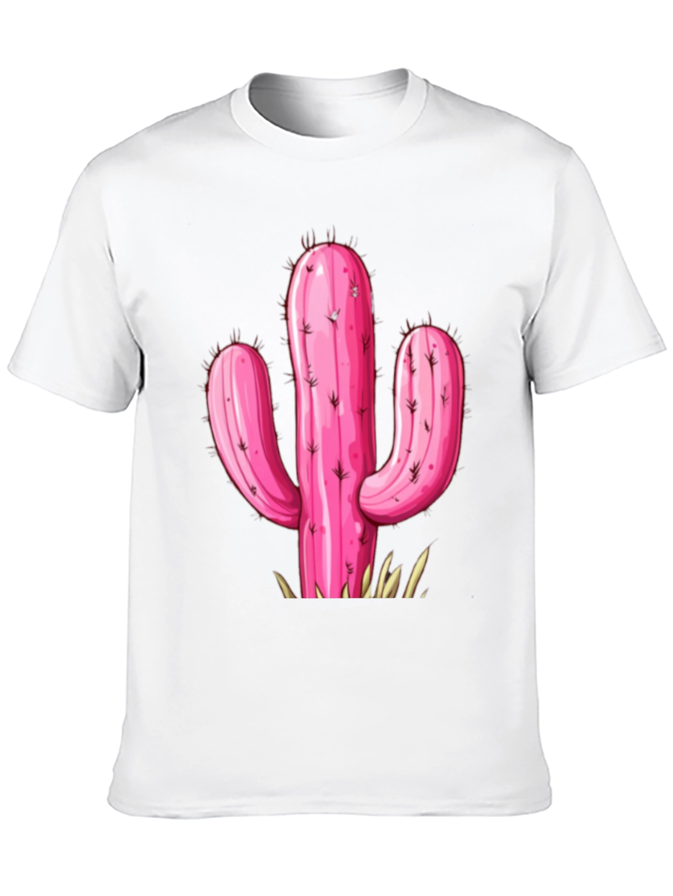 Black Pink Cactus Graphic Tee - Stylish Desert Vibe T-Shirt view 10