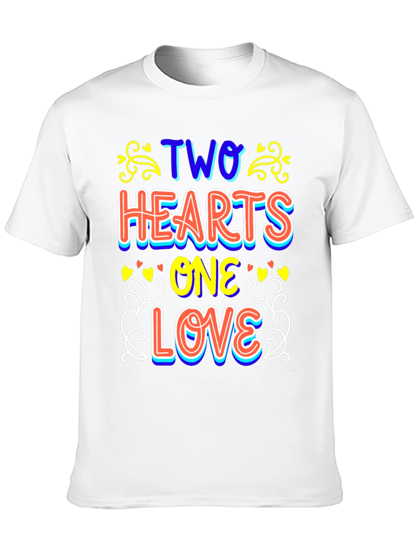 Black Two Hearts One Love Black T-Shirt view 10