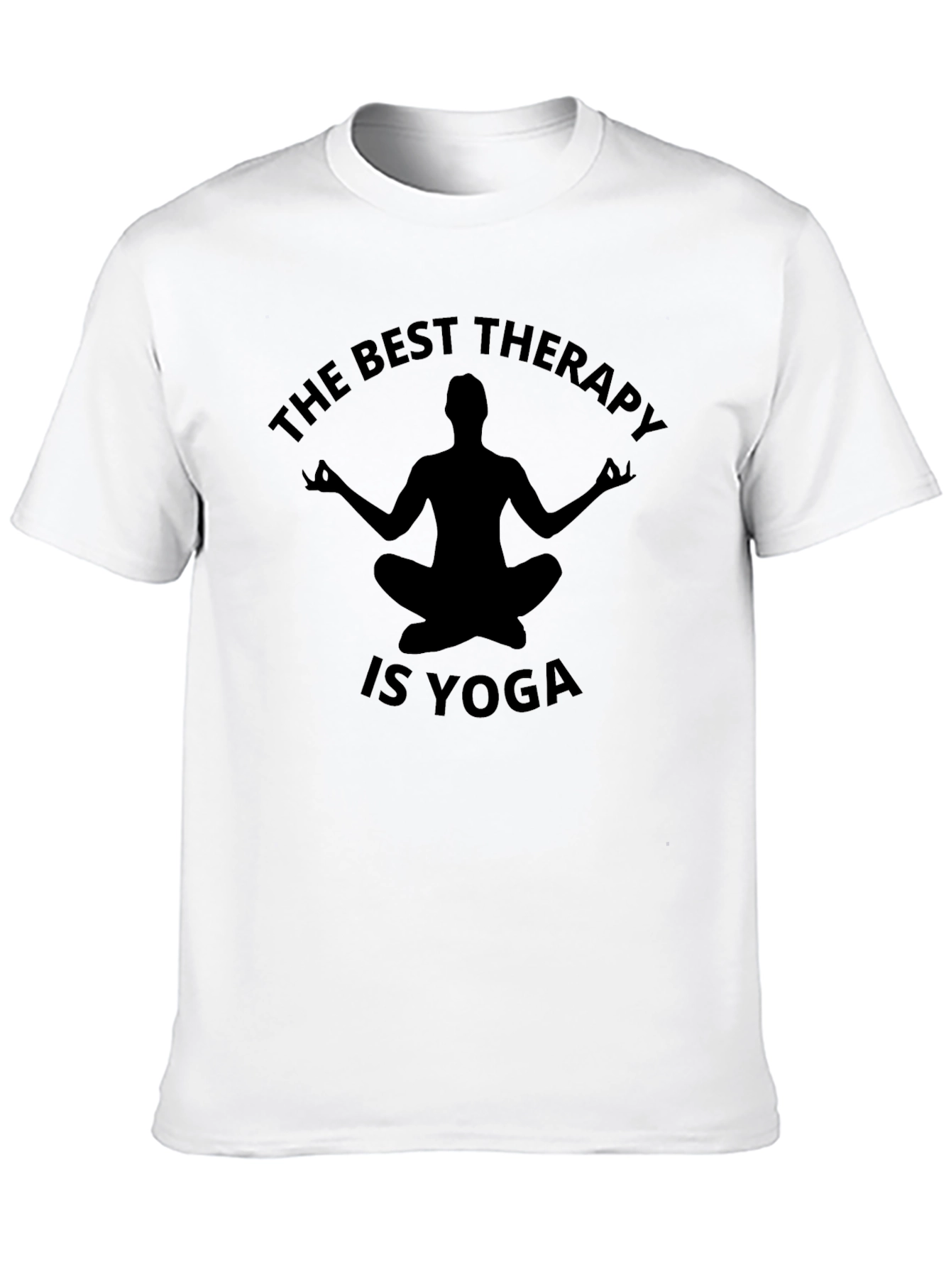 Black The Best Therapy Is Yoga Men's T-Shirt Black view 10