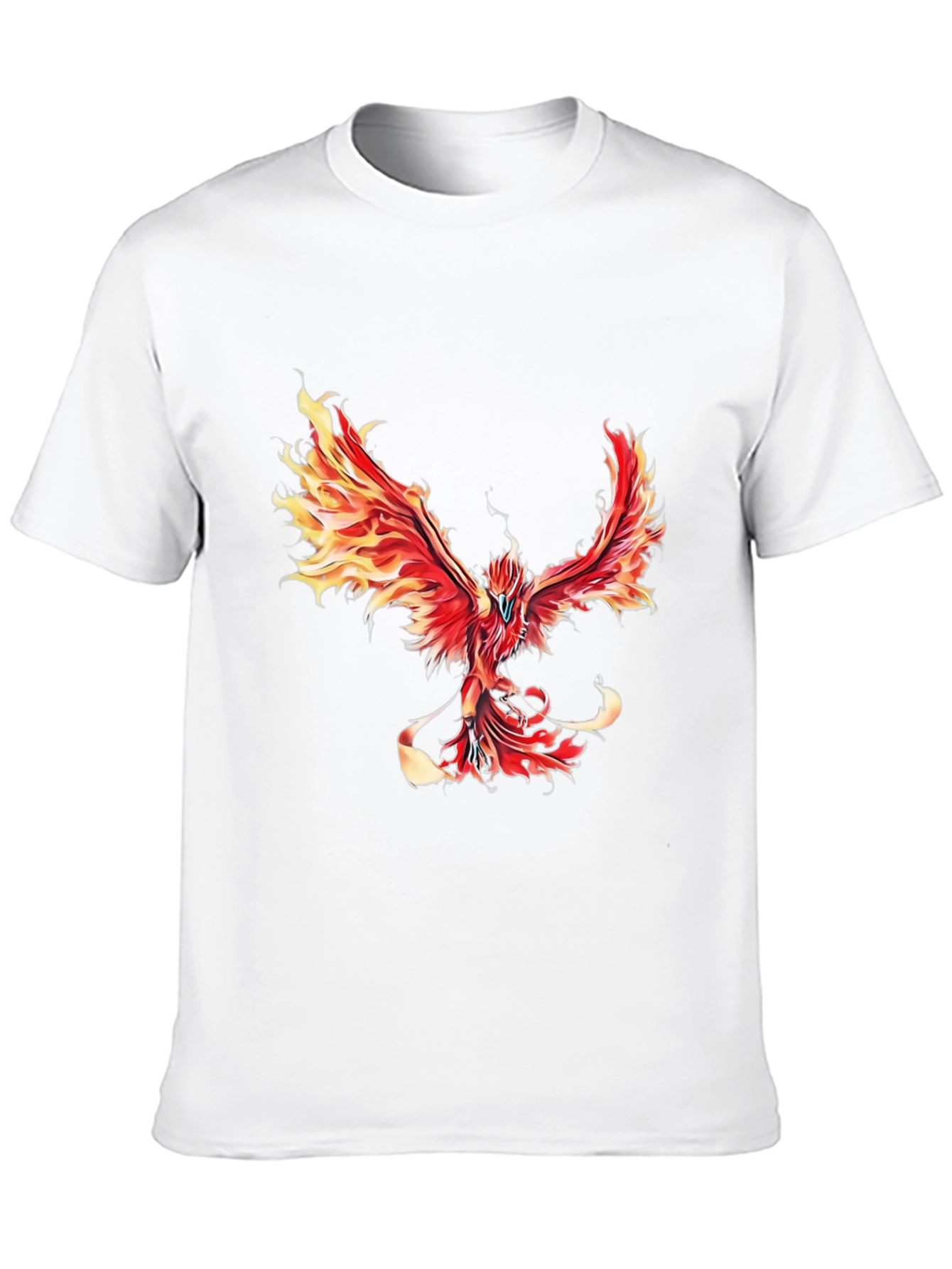 Black Fiery Phoenix Graphic Tee - Black Cotton Blend view 10