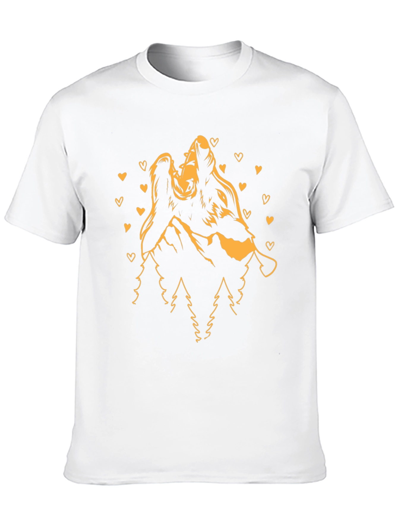 Black Wolf Couple Love Mountain T-Shirt view 10