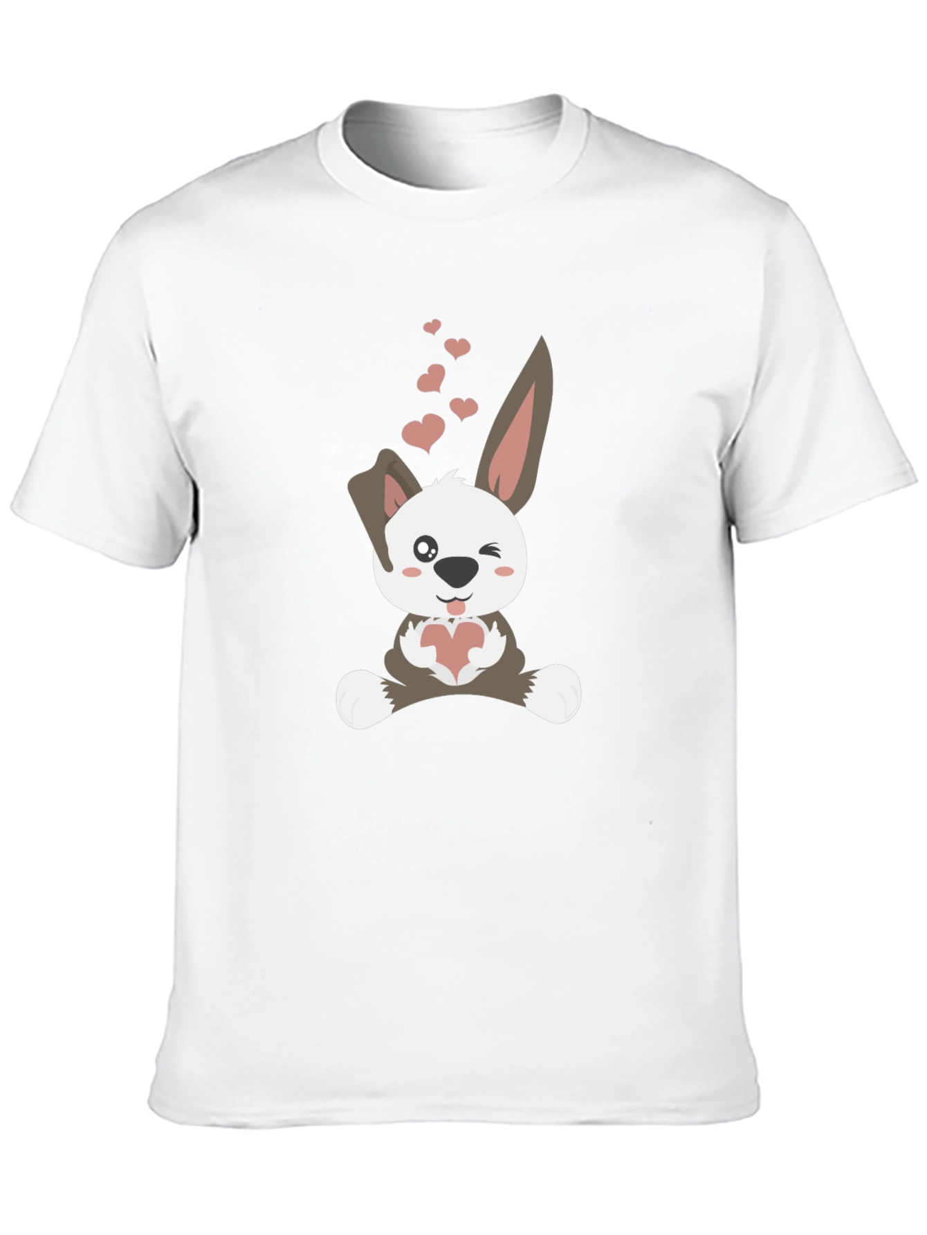 Black Cute Bunny Valentine's Day T-Shirt view 10