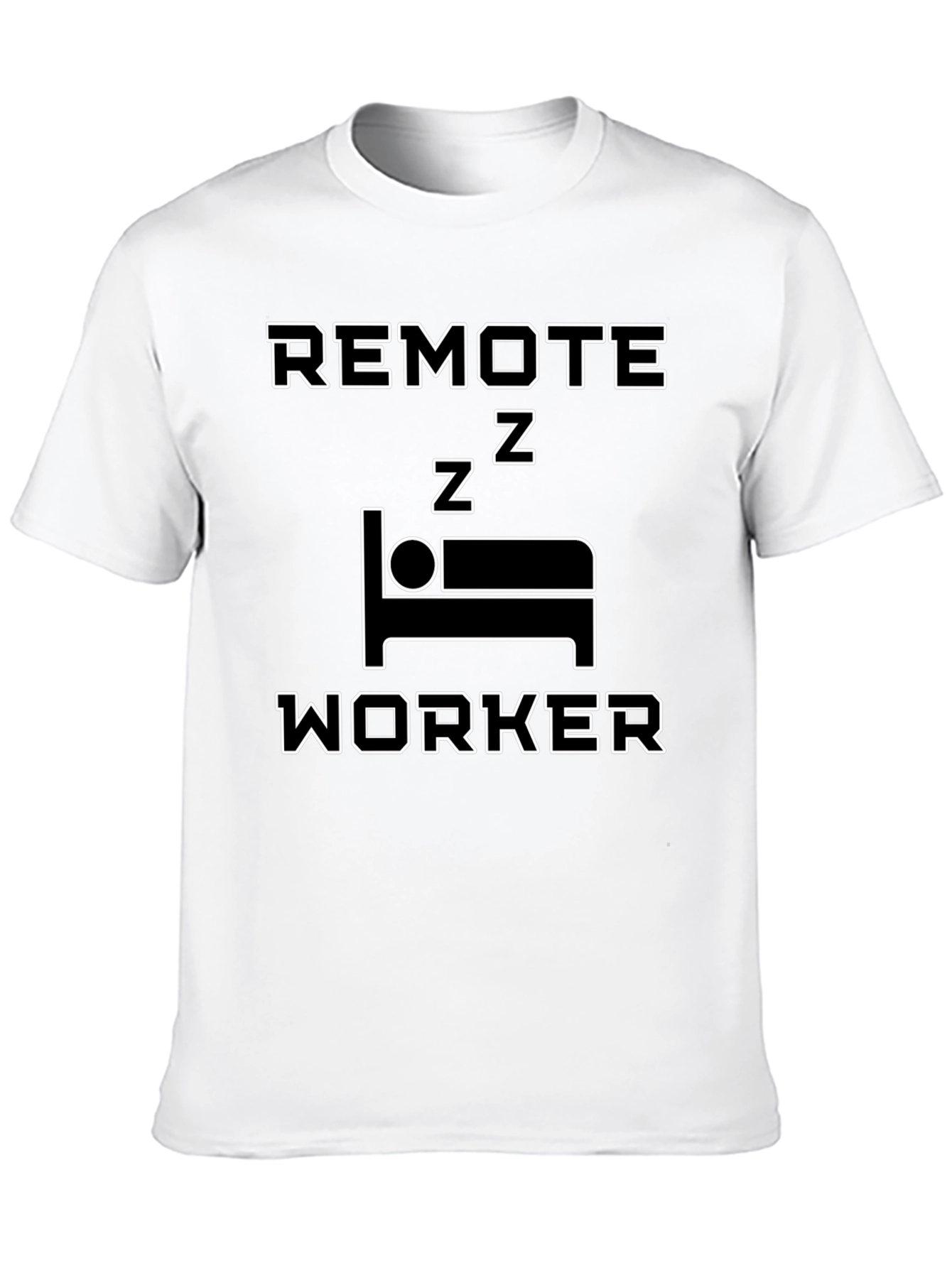 Black Remote Worker Sleepy Black T-Shirt view 10