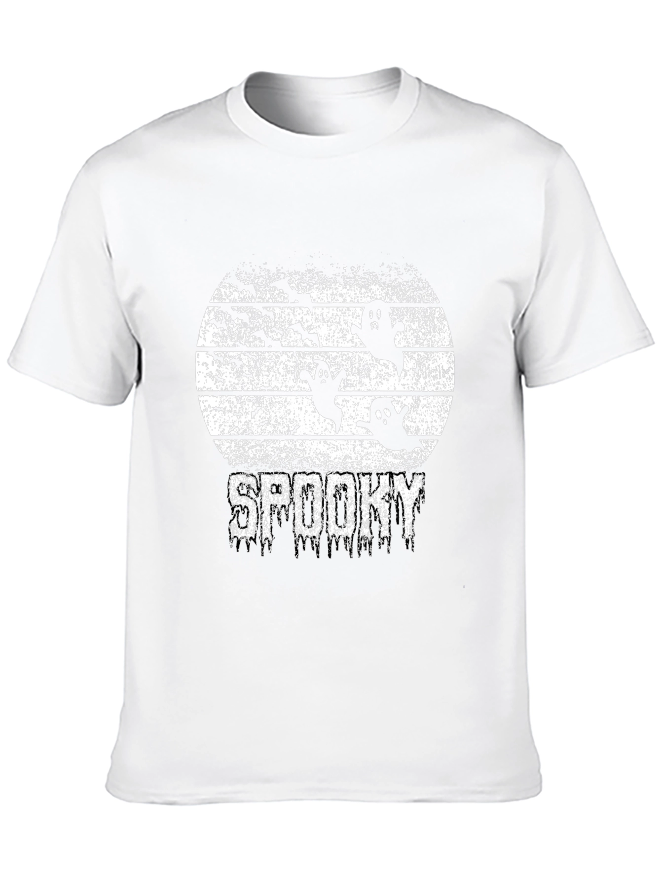 Black Spooky Ghosts T-Shirt Halloween Season Tee view 10