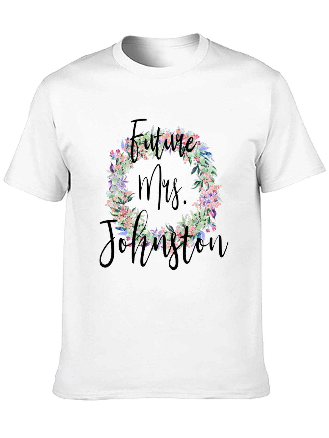 Black Future Mrs. Floral Wreath T-Shirt view 10