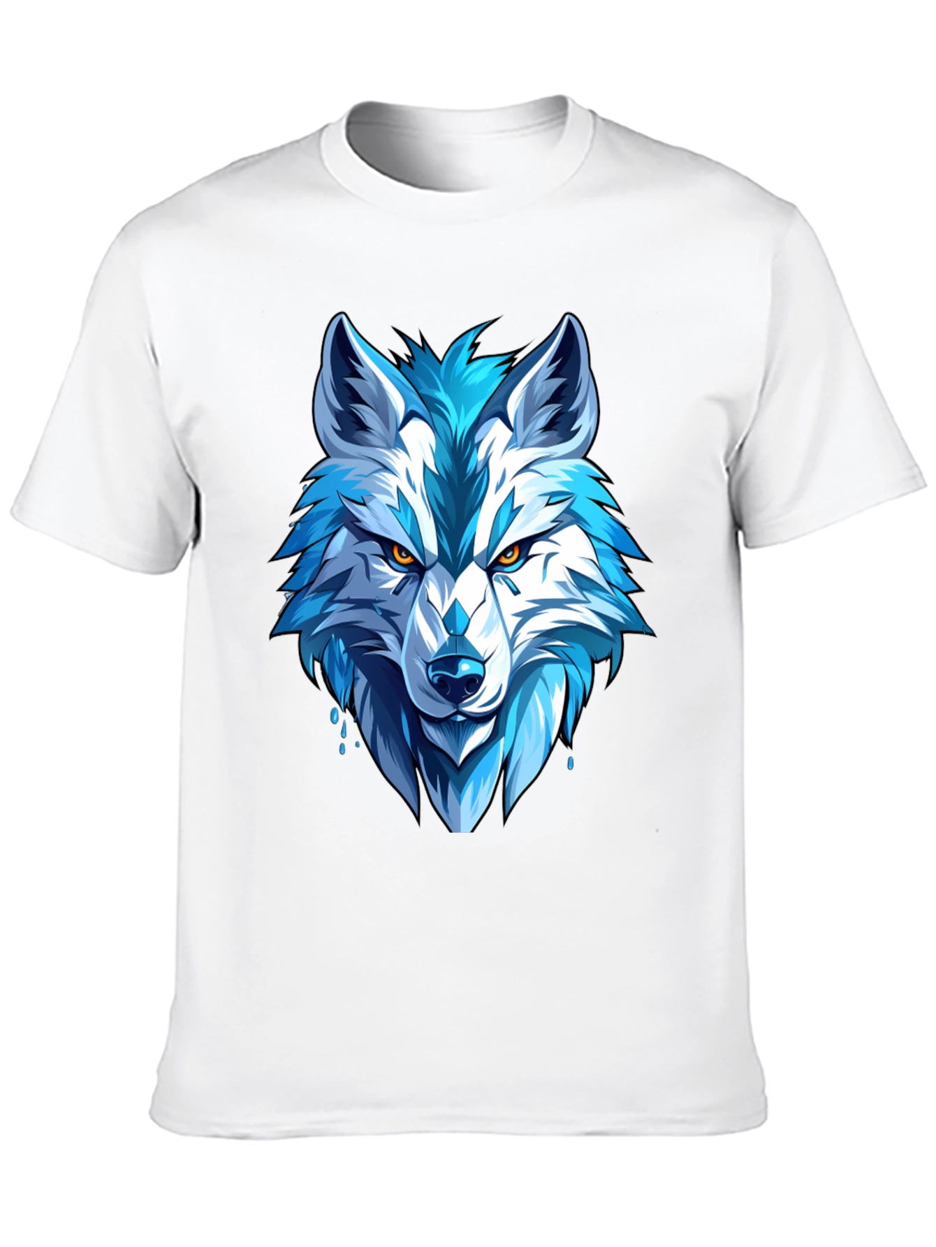 Black Cool Blue Wolf Graphic Tee - Fierce Style view 10