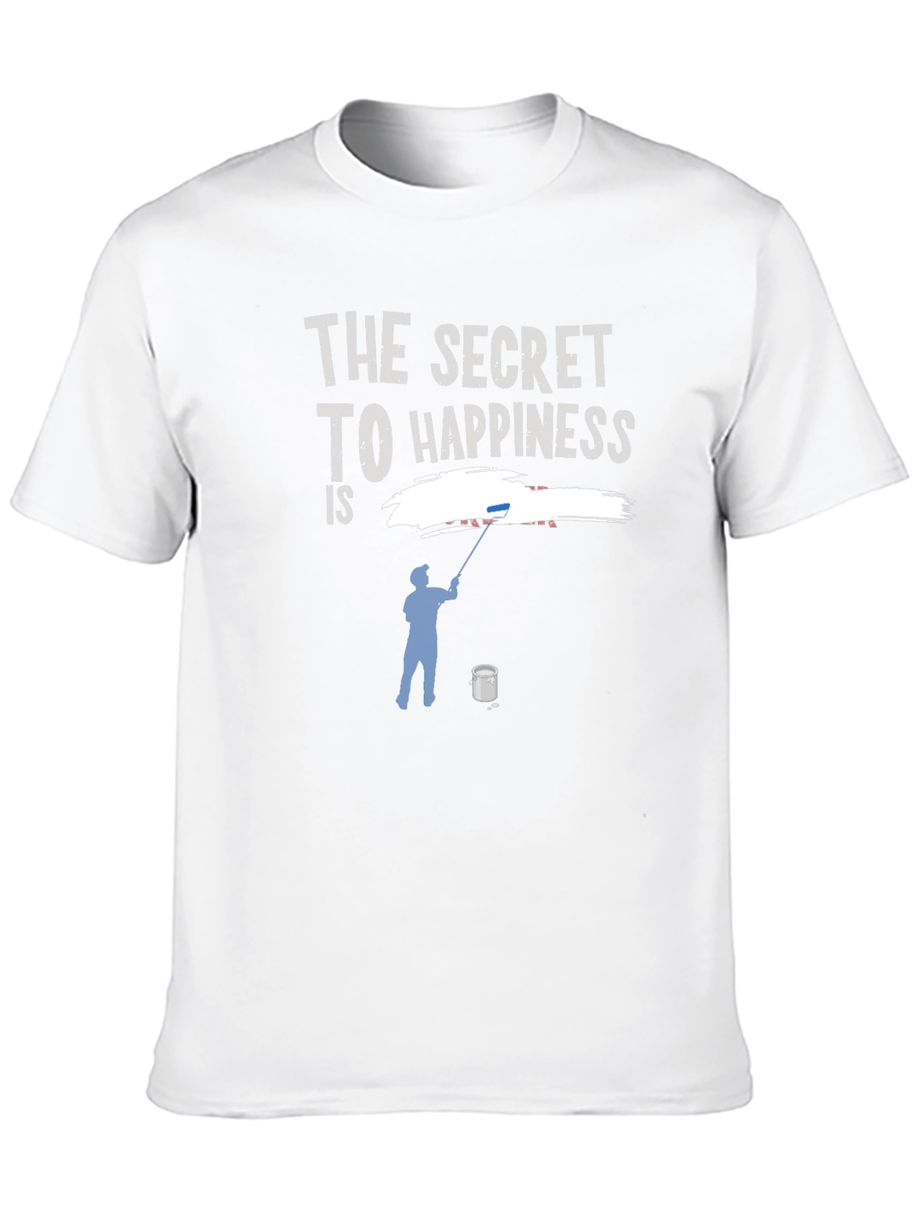 Black Secret to Happiness Painting Crew Neck T-Shirt view 10