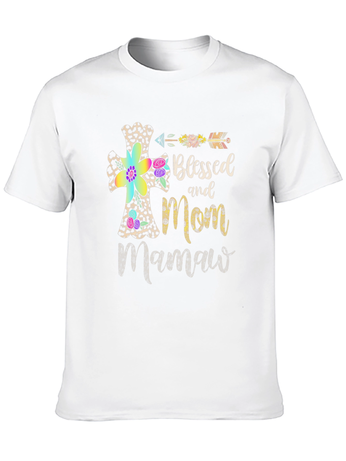 Black Blessed Mom Mamaw T-Shirt view 10