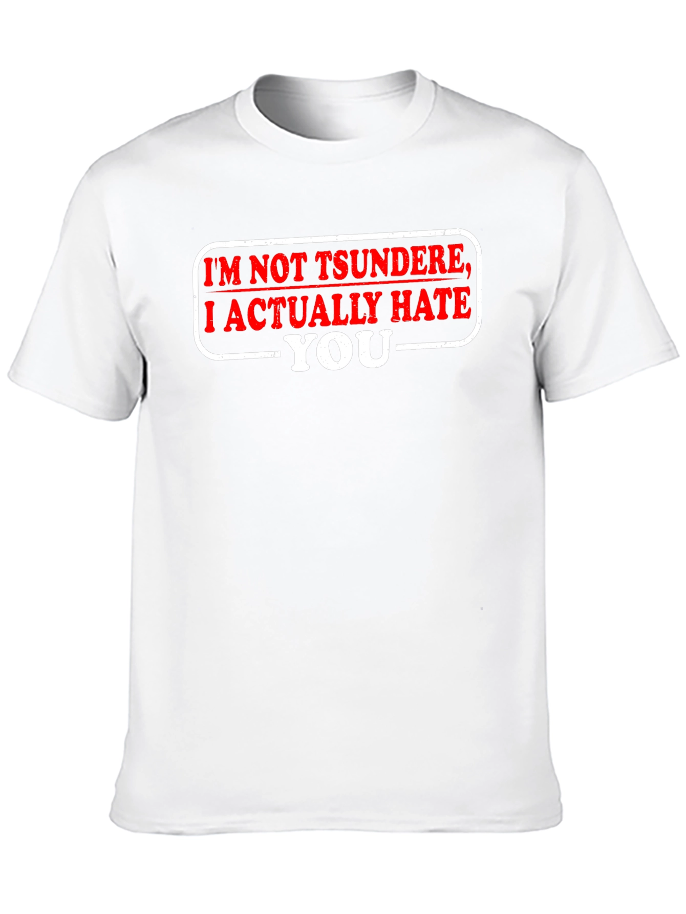 Black Tsundere Hate You Funny Black T-Shirt view 10