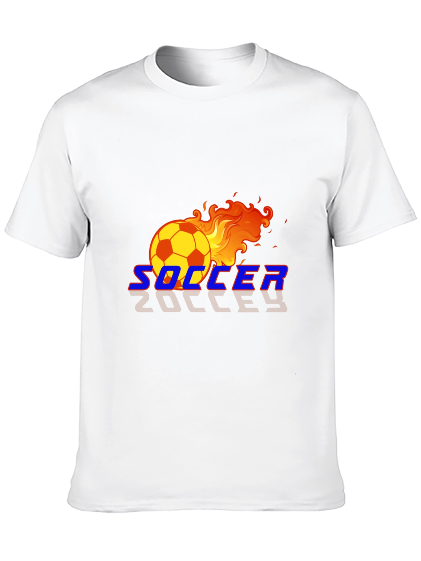 Black Flaming Soccer Ball Graphic T-Shirt view 10