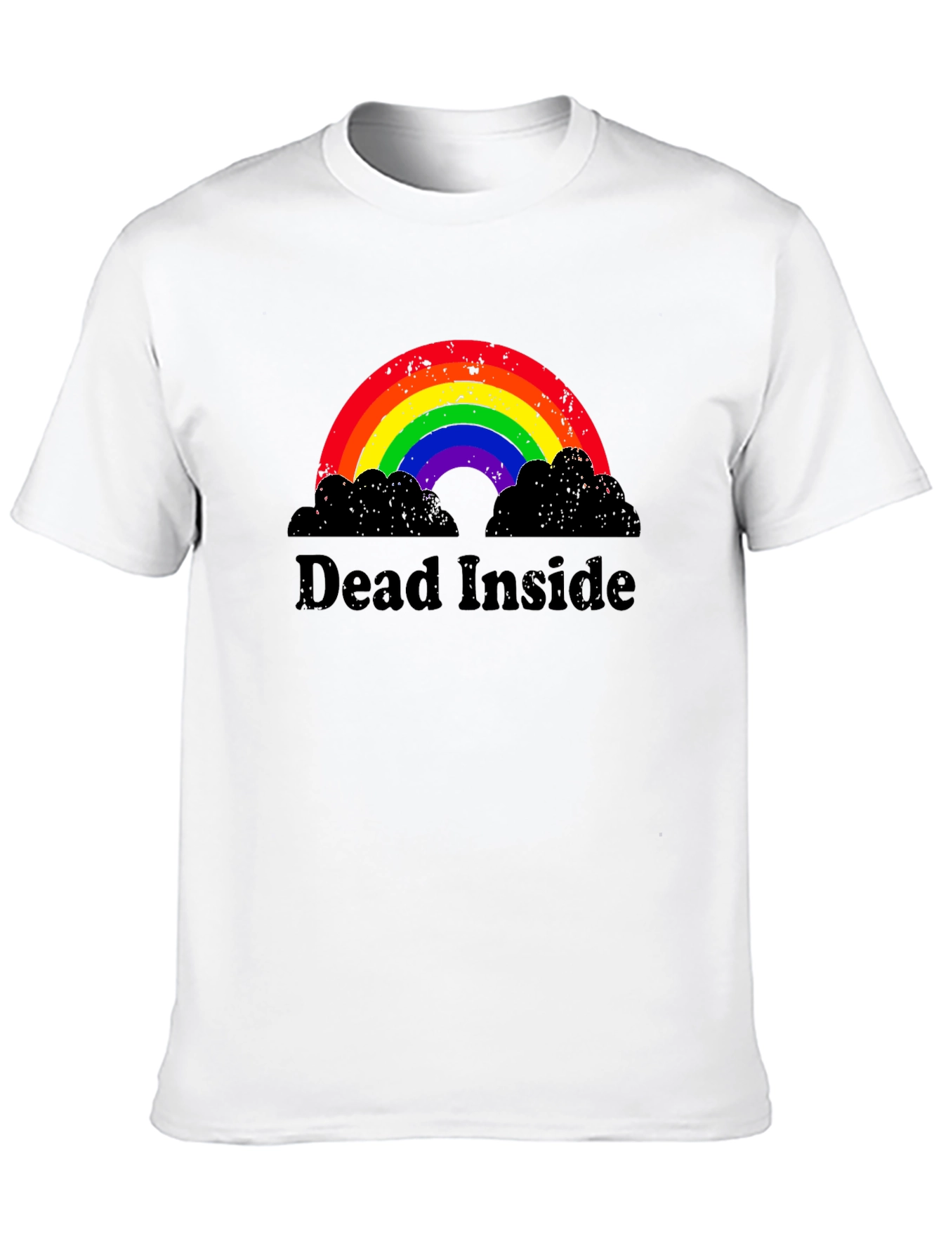 Black Dead Inside Rainbow Graphic Tee - Unisex view 10