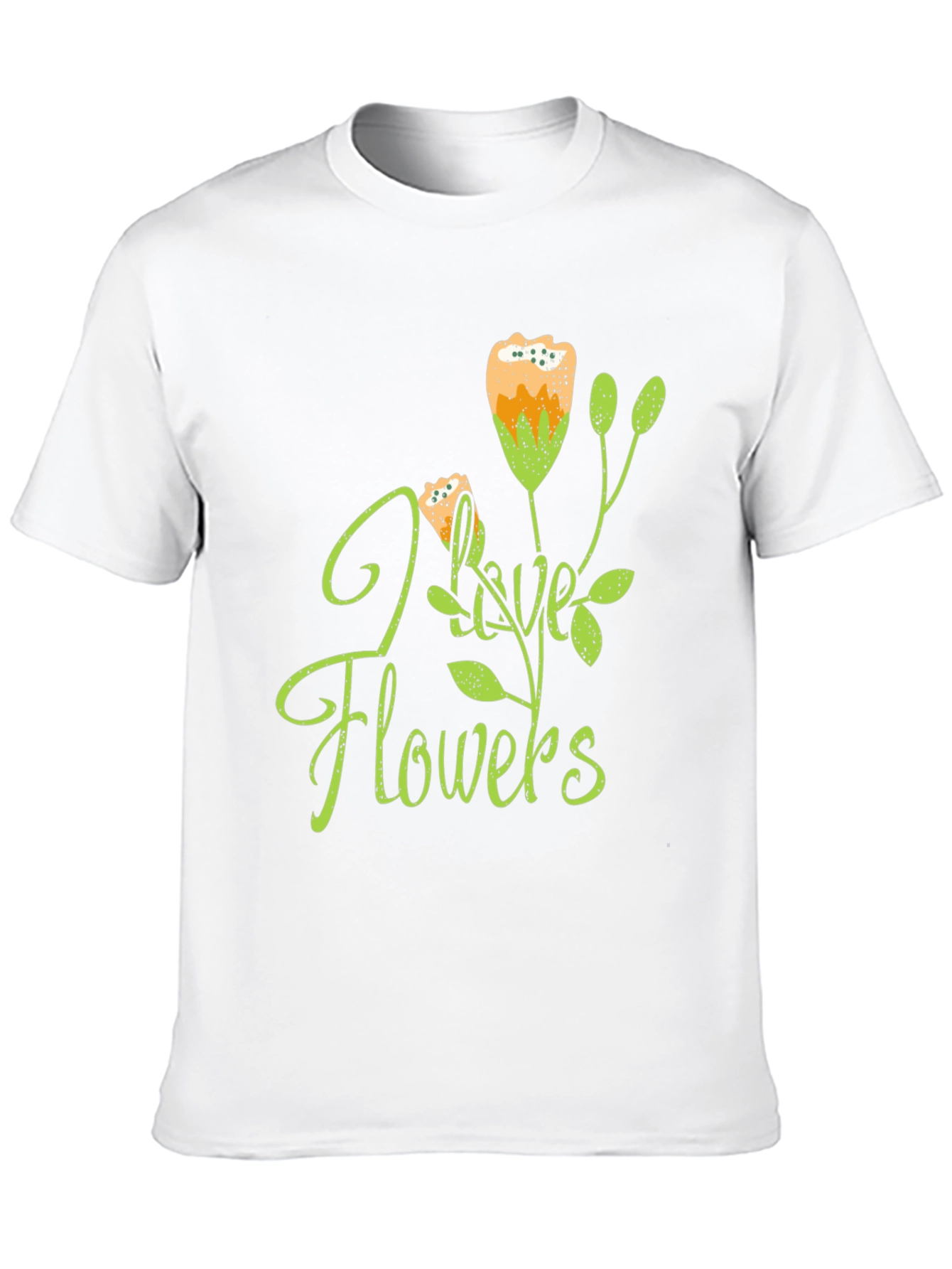 Black I Love Flowers Graphic Tee - Black Cotton Blend view 10