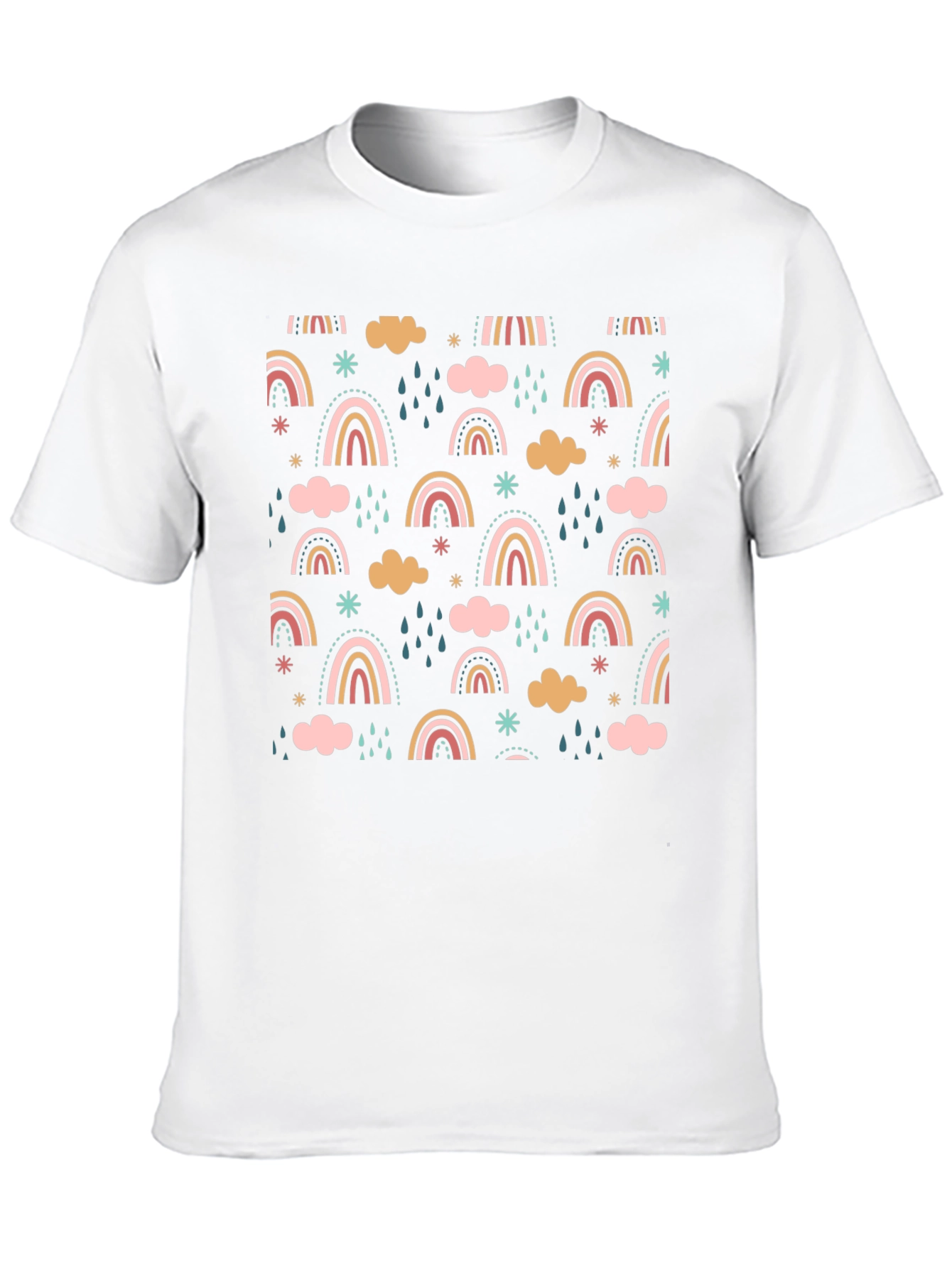 Black Rainbow Pattern Black T-Shirt view 10