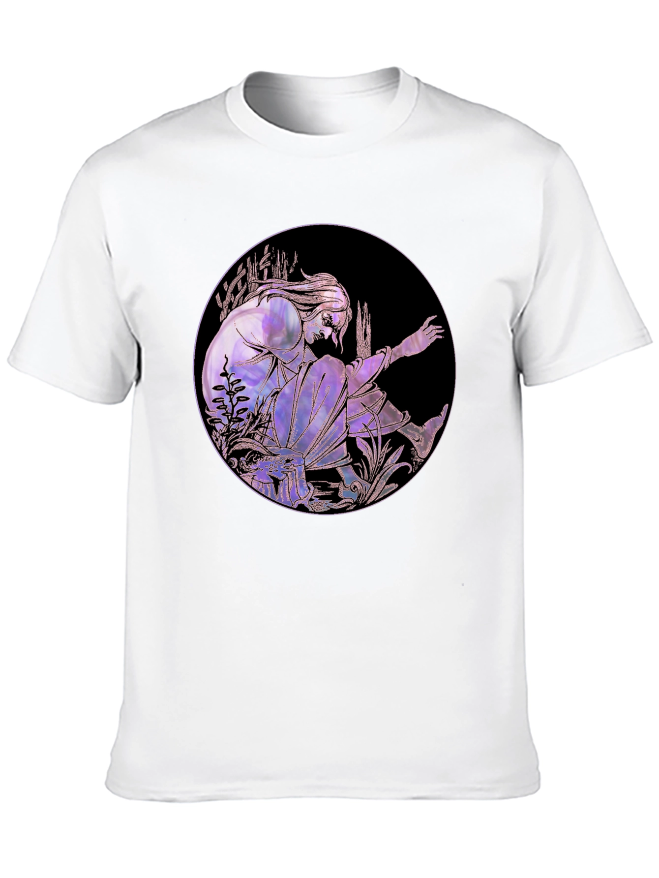 Black Artistic Graphic Tee - Stylish Black Cotton Blend view 10