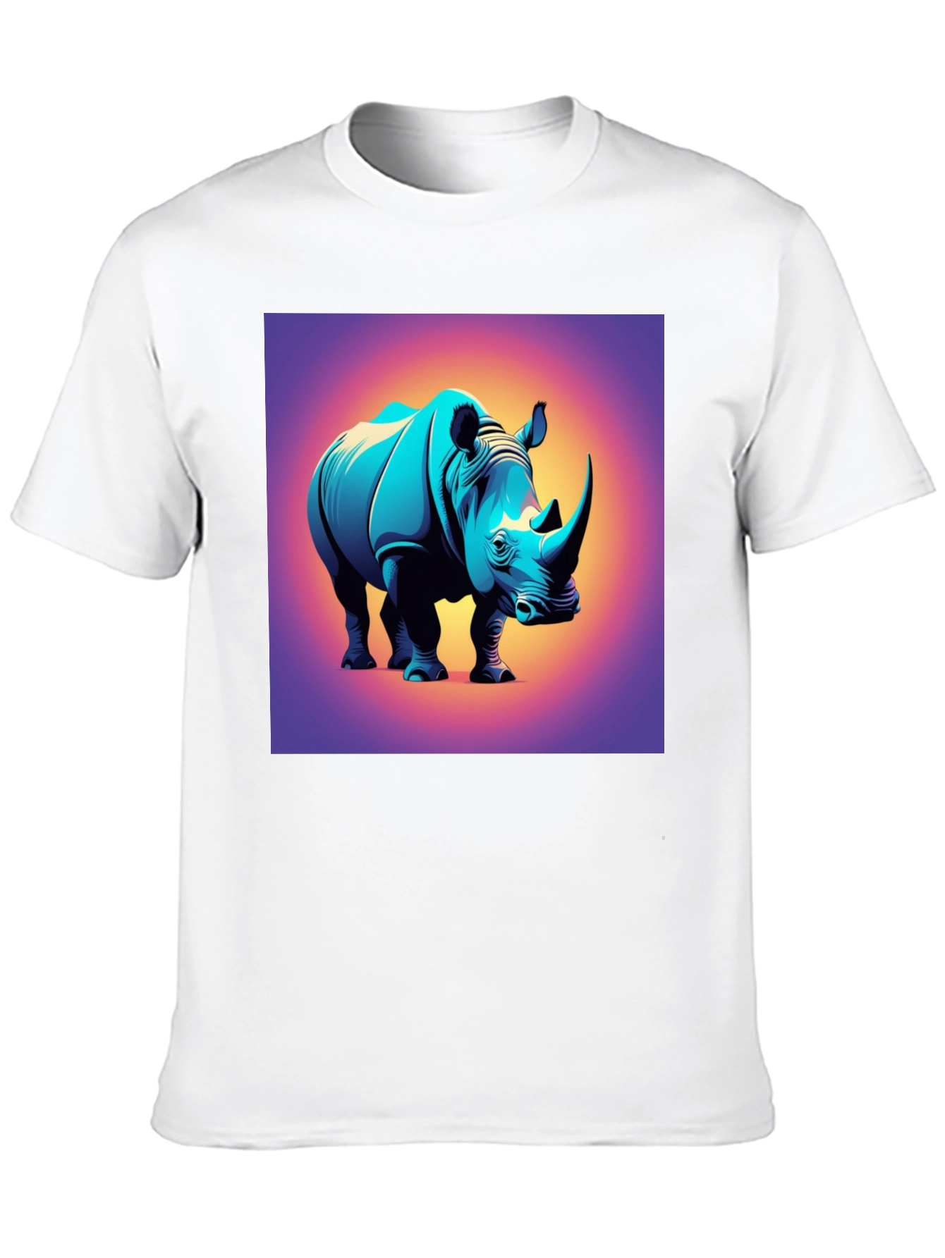 Black Rhino Graphic Tee - Bold Animal Print T-Shirt view 10