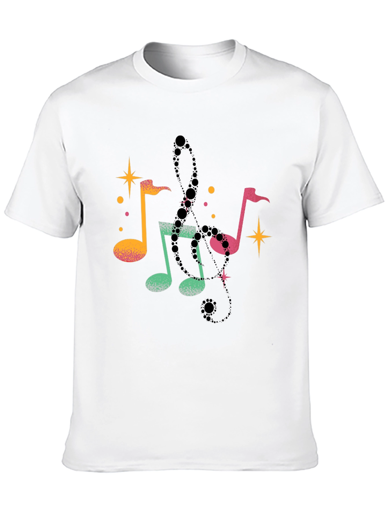 Black Musical Notes Black T-Shirt view 10