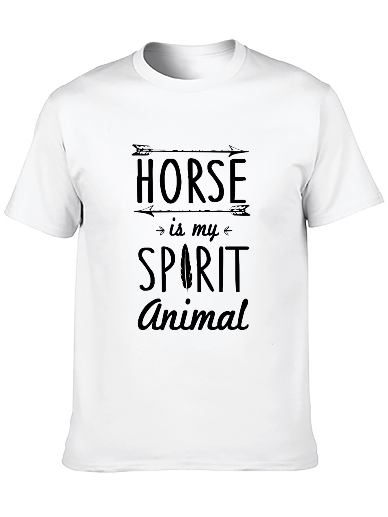 Black Horse Spirit Animal T-Shirt - Crew Neck Tee view 10