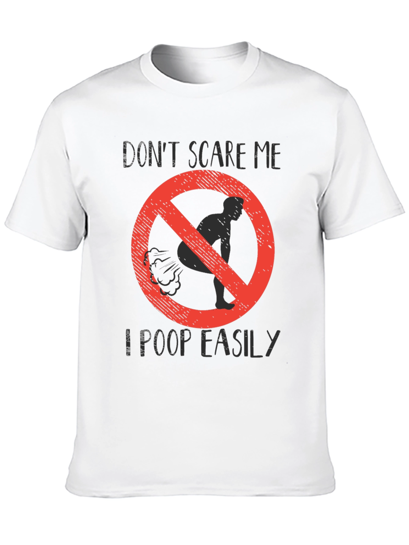 Black Funny "Don't Scare Me" Poop Graphic Tee view 10