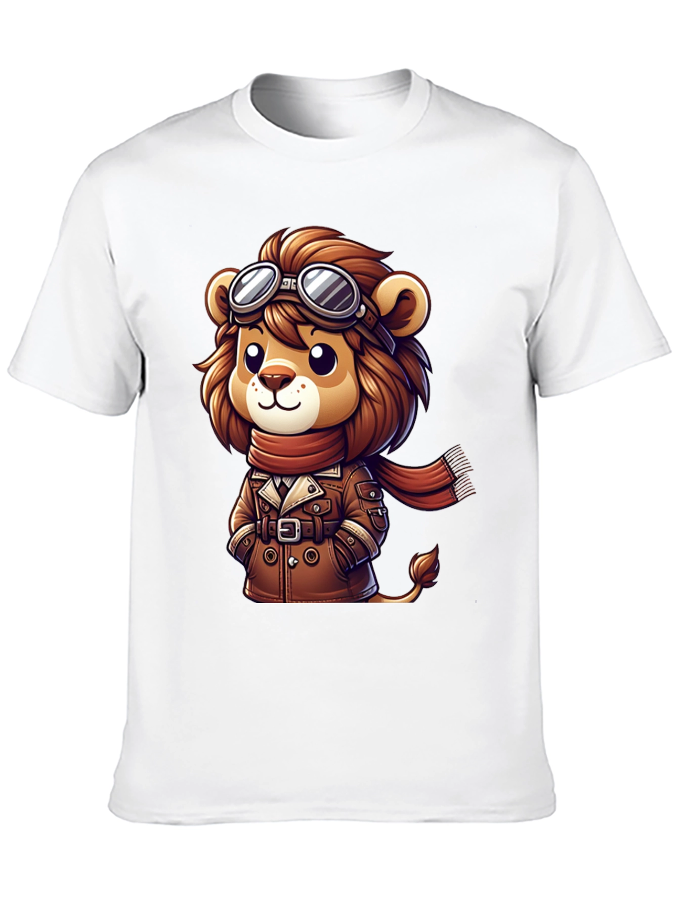 Black Lion Aviator Graphic Tee - Cartoon Style view 10