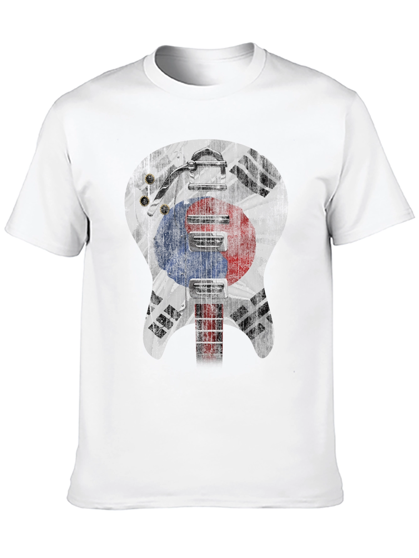 Black Korea Guitar Flag T-Shirt view 10