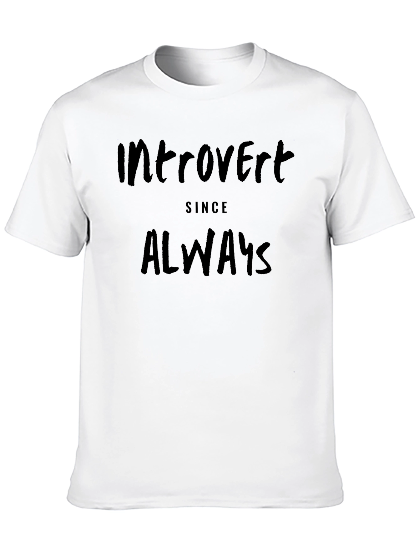 Black Introvert Since Always Graphic Tee - Black Casual T-Shirt view 10