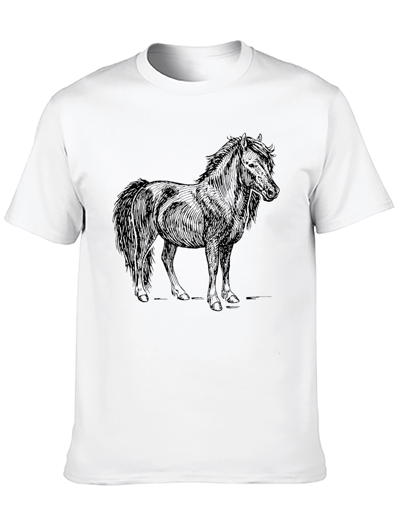 Black Black Horse Graphic Tee - Unisex Casual T-Shirt view 10