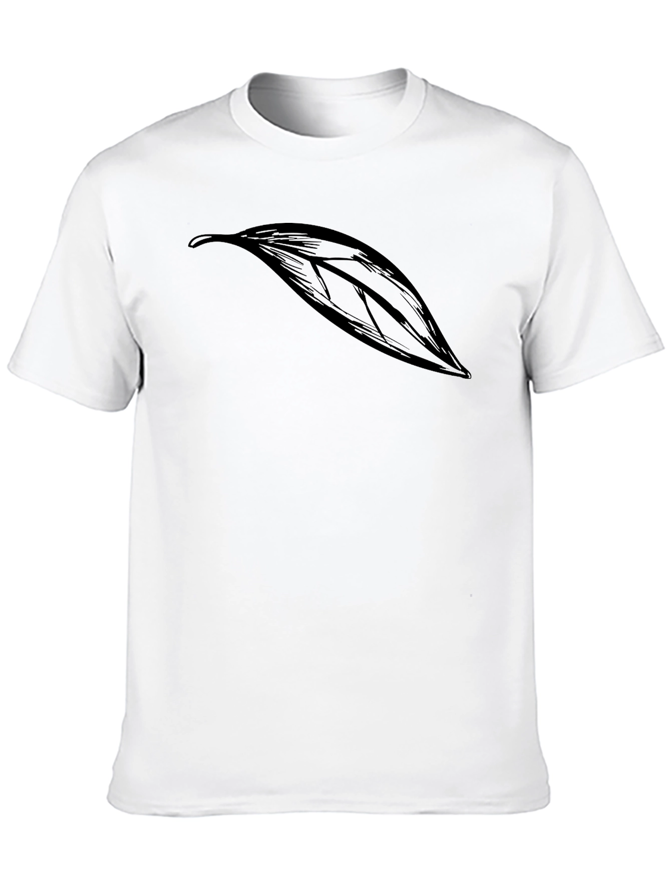 Black Men's Black Leaf Graphic Tee - Casual Style view 10