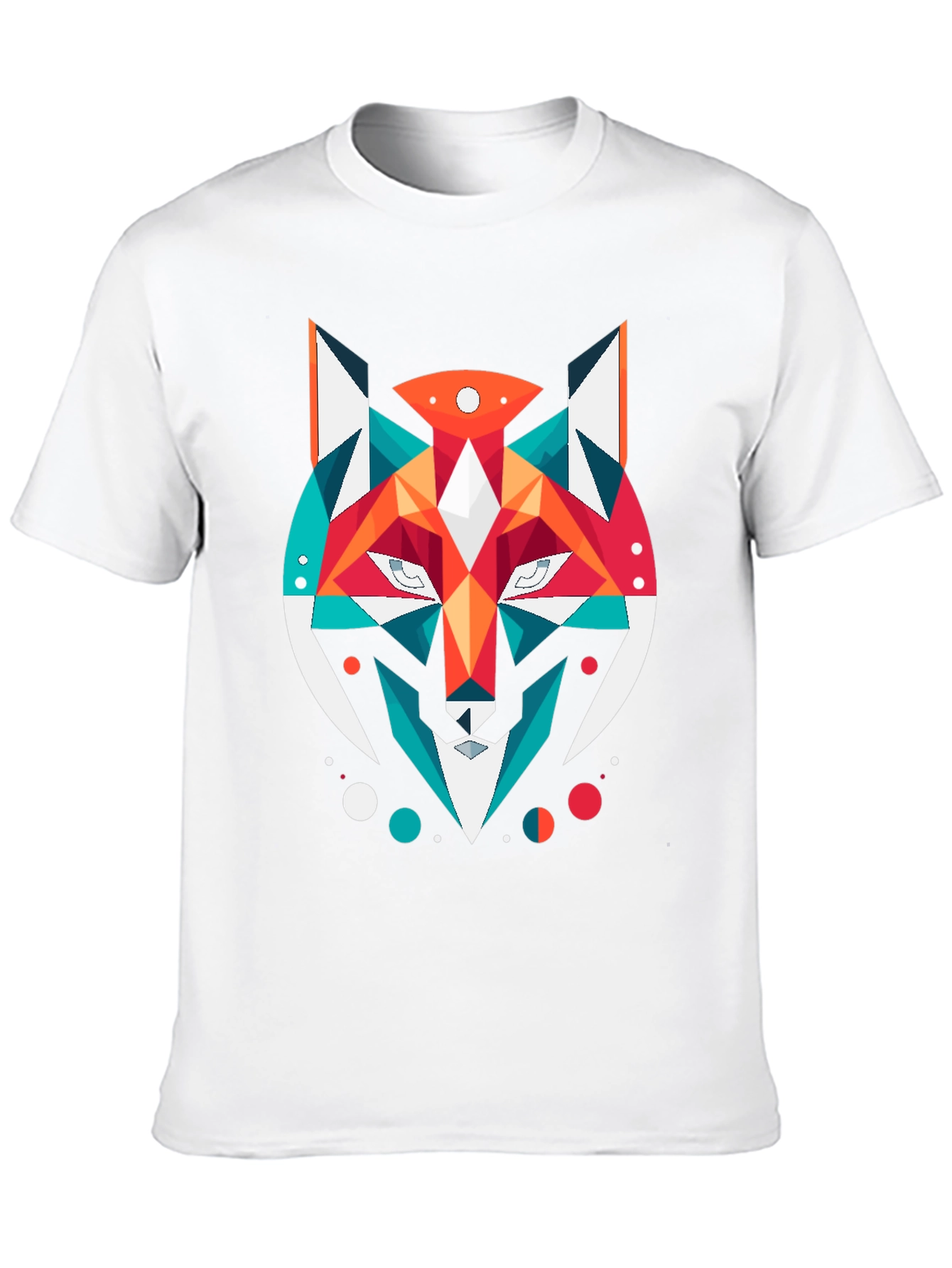 Black Geometric Fox Graphic Black T-Shirt view 10
