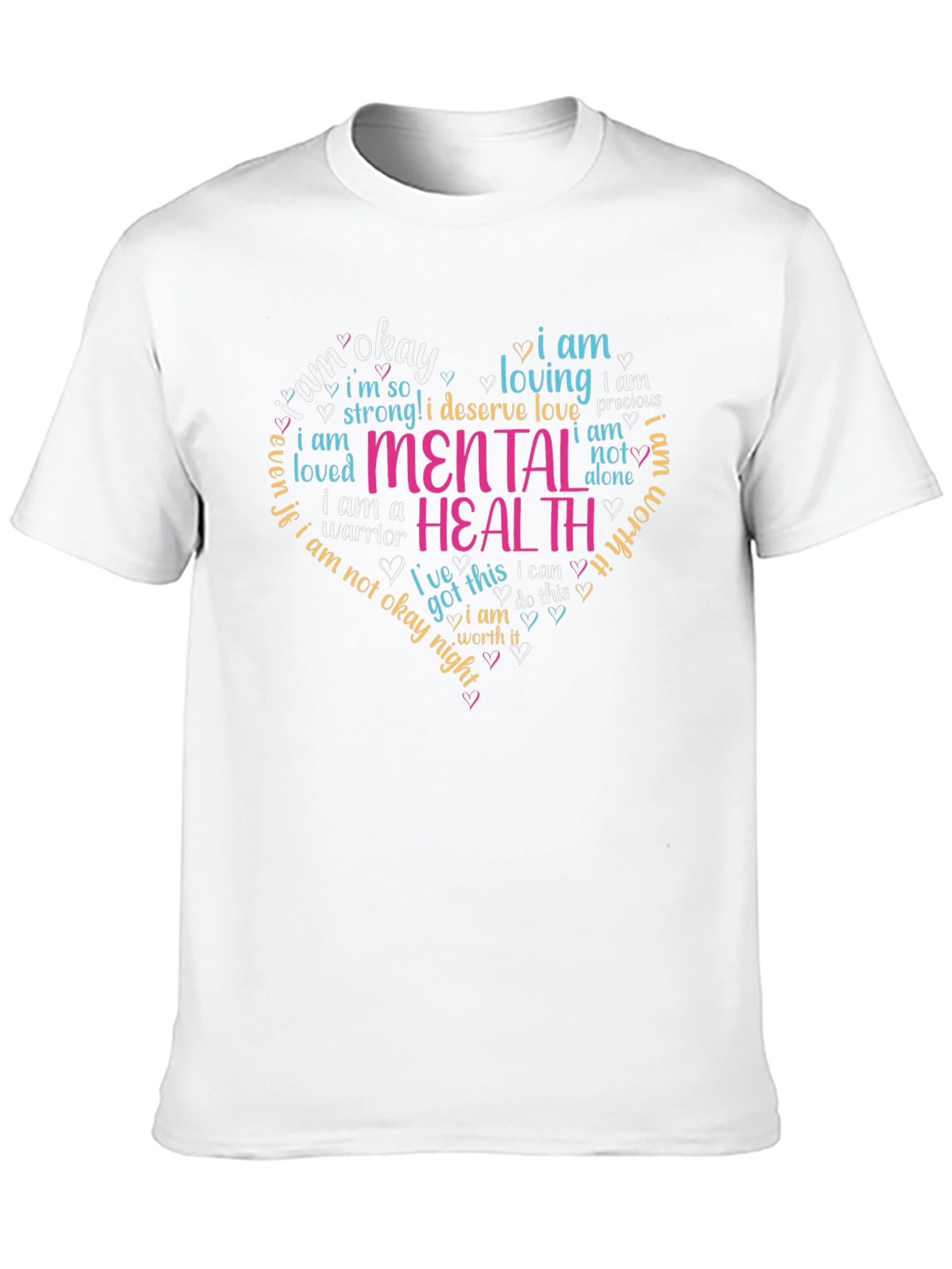 Black Mental Health Awareness Heart T-Shirt - Black view 10