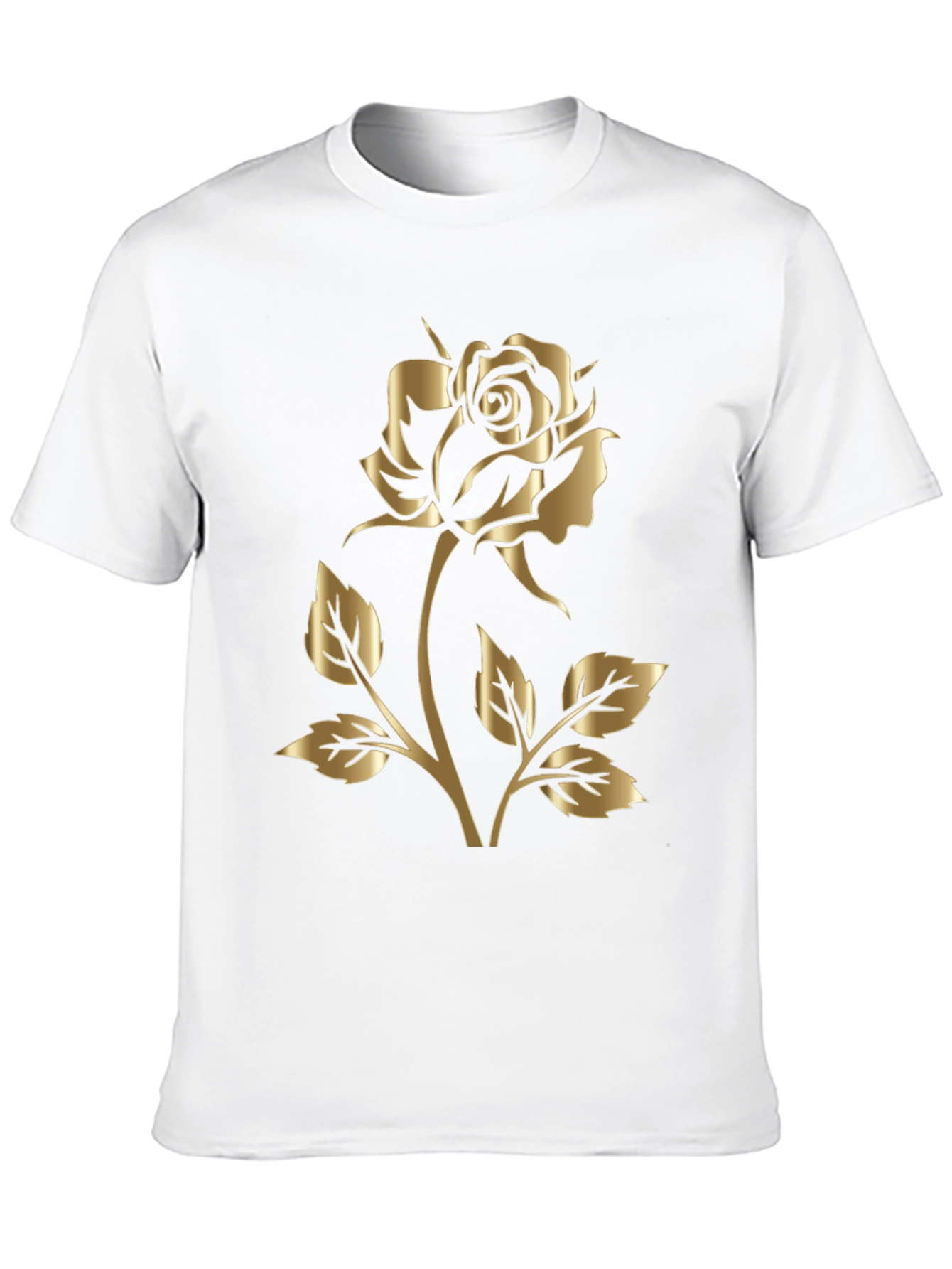 Black Gold Rose Graphic Black T-Shirt view 10