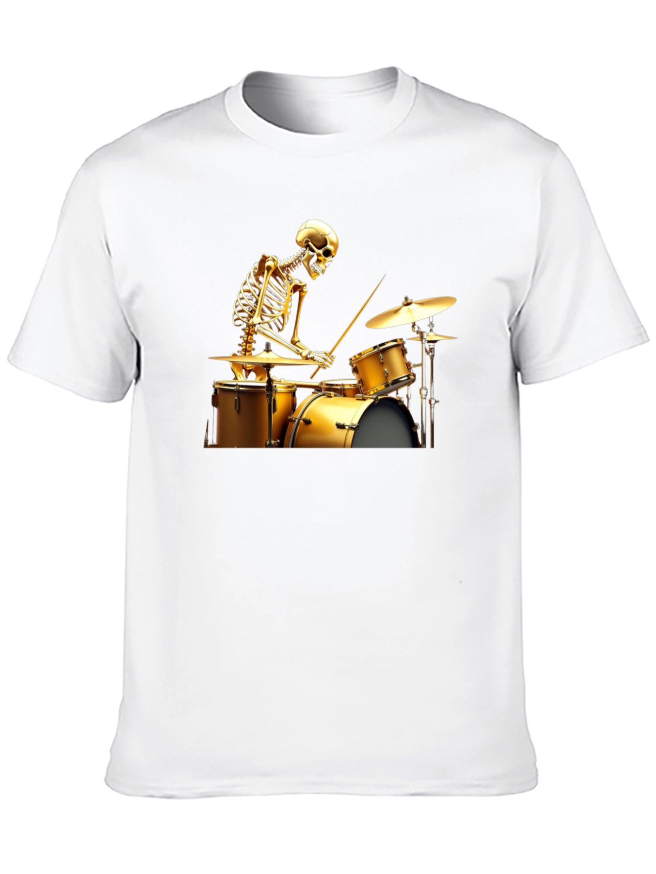 Black Skeleton Drummer Graphic Tee - Black T-Shirt view 10