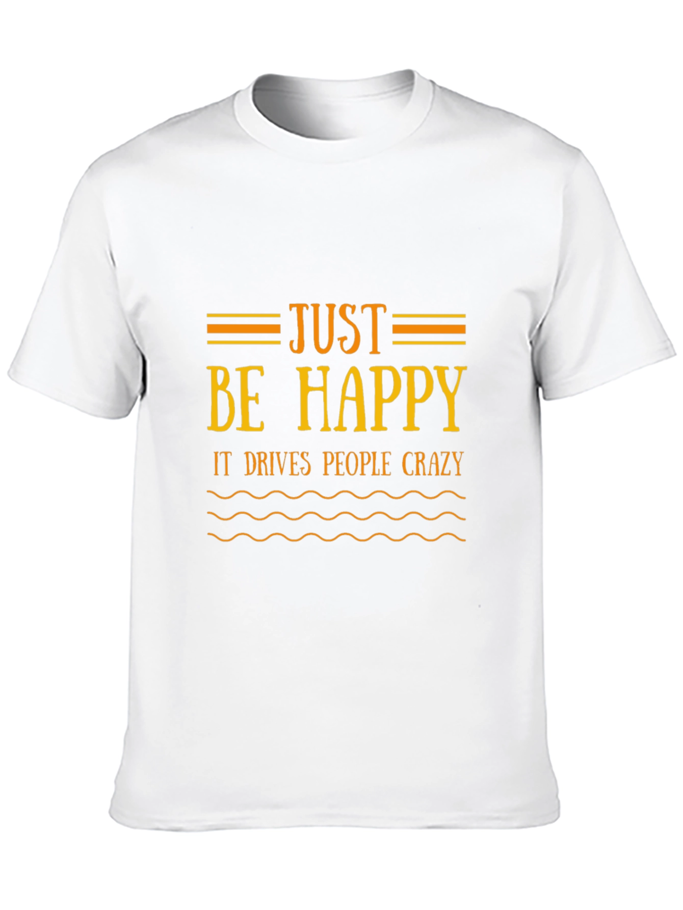 Black Just Be Happy Black T-Shirt - Funny Graphic Tee view 10