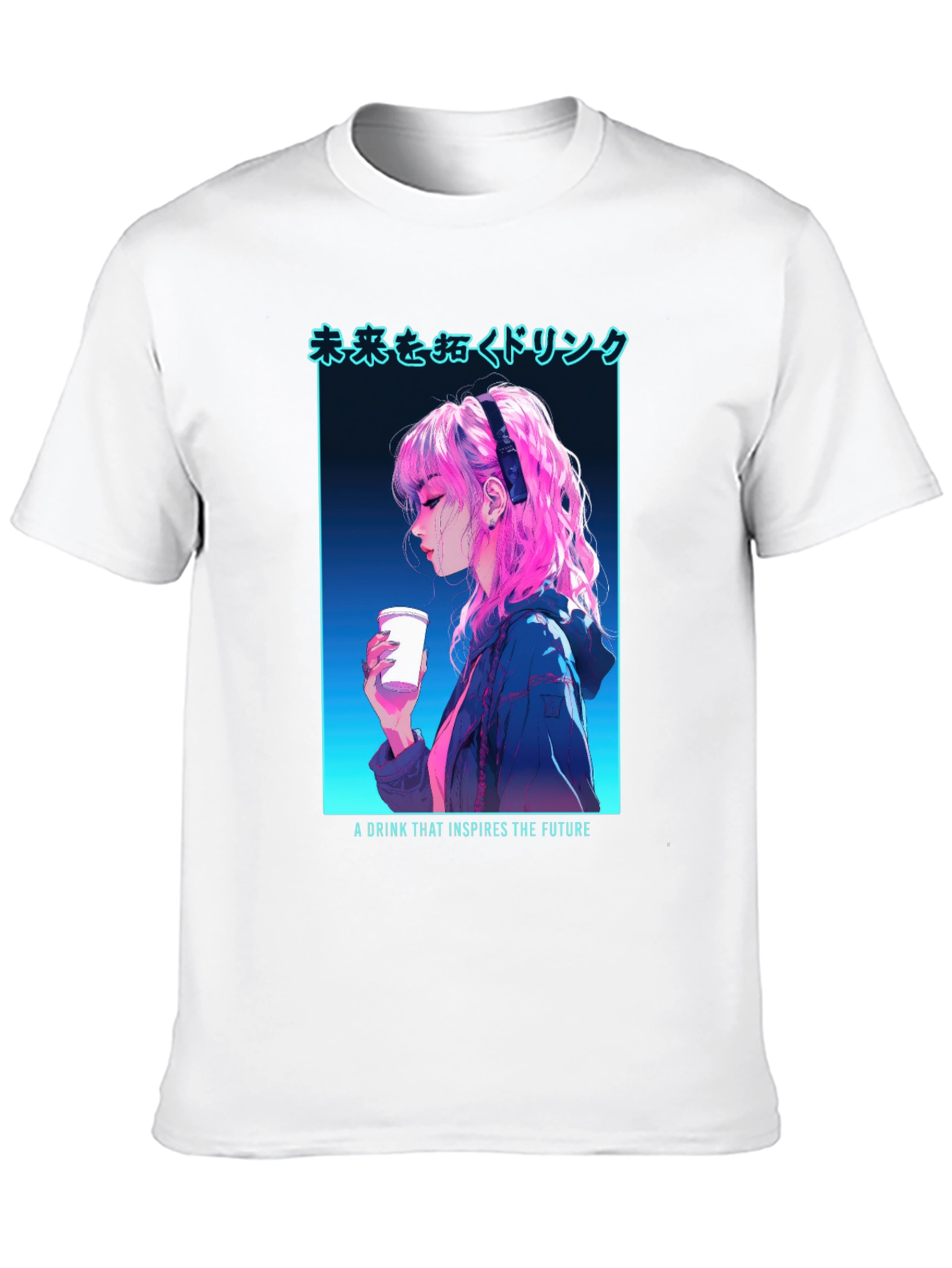 Black Anime Girl Drink T-Shirt - Inspire The Future view 10