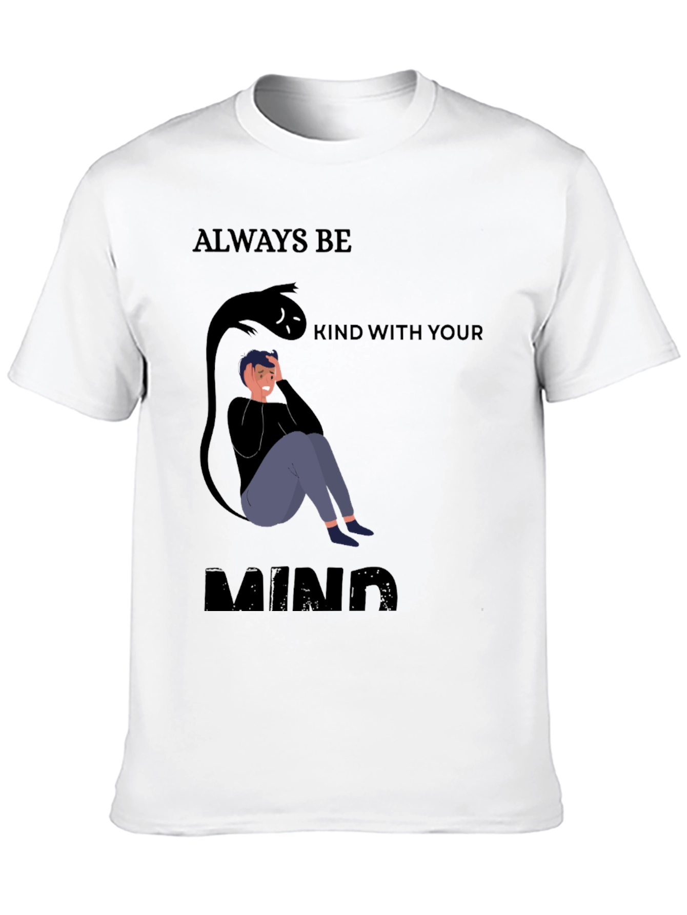Black Be Kind To Your Mind Black Graphic Tee view 10