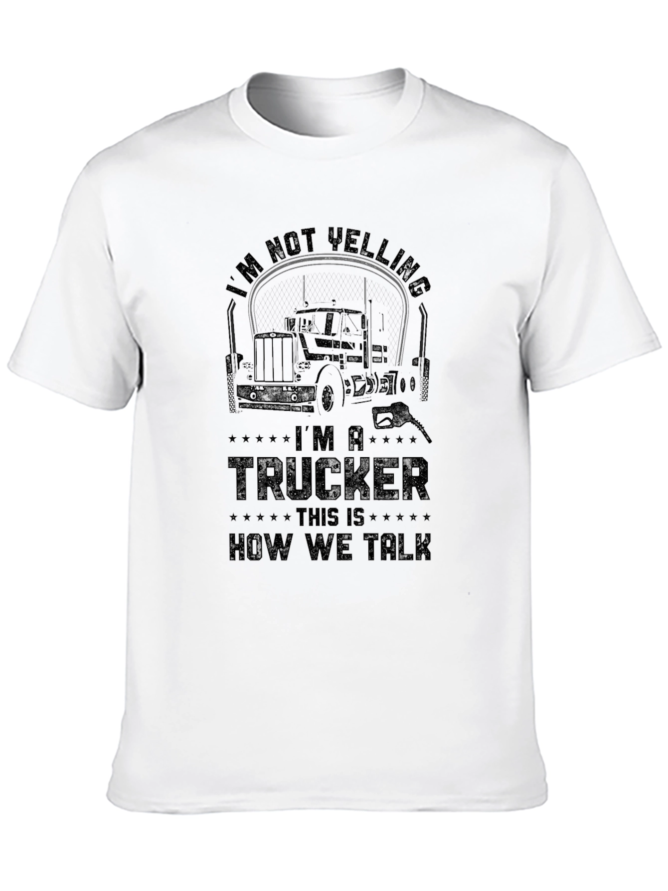 Black Trucker T-Shirt - I'm Not Yelling view 10