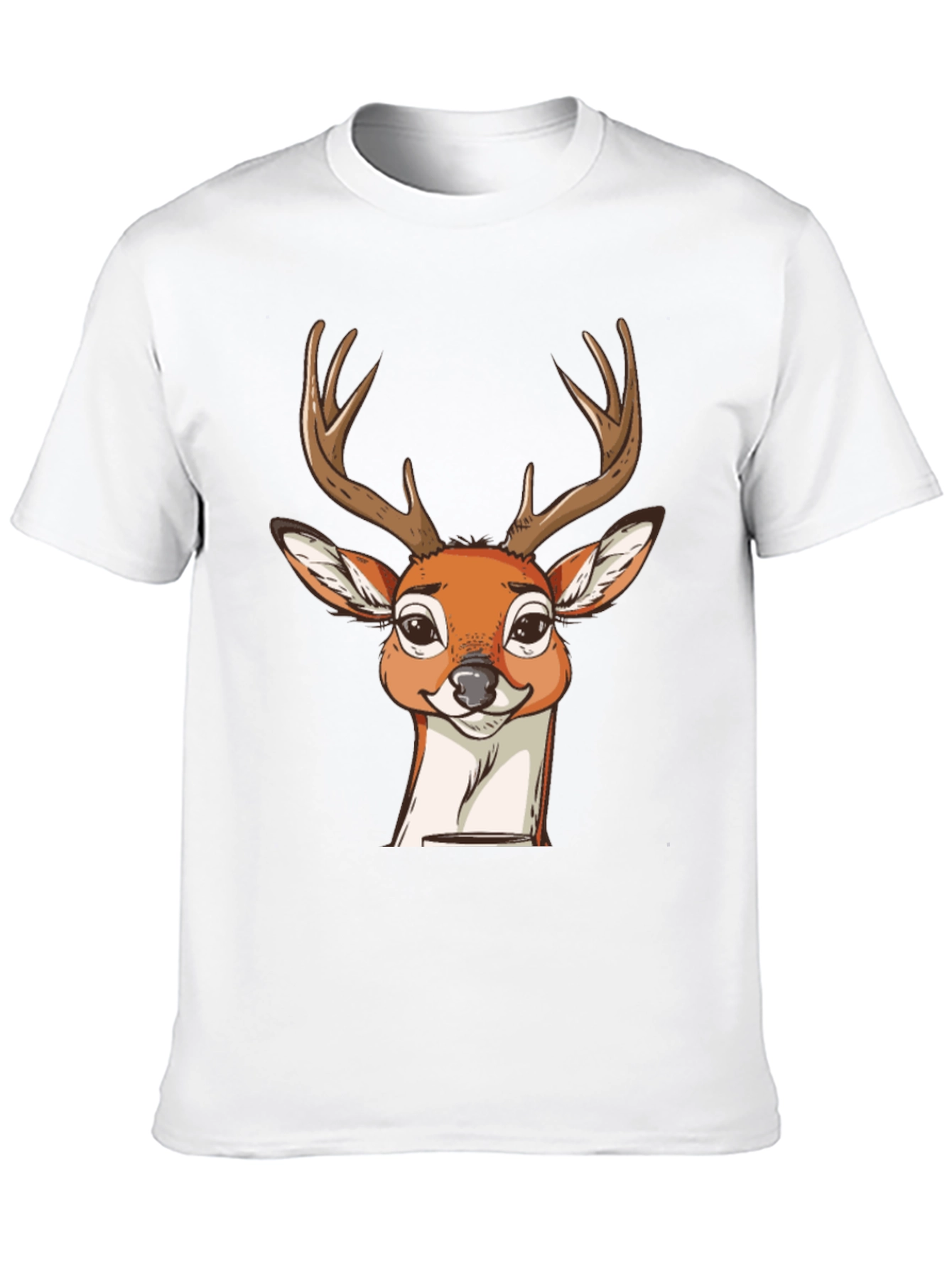 Black Deer Graphic T-Shirt - Men's Black Crew Neck Tee view 10