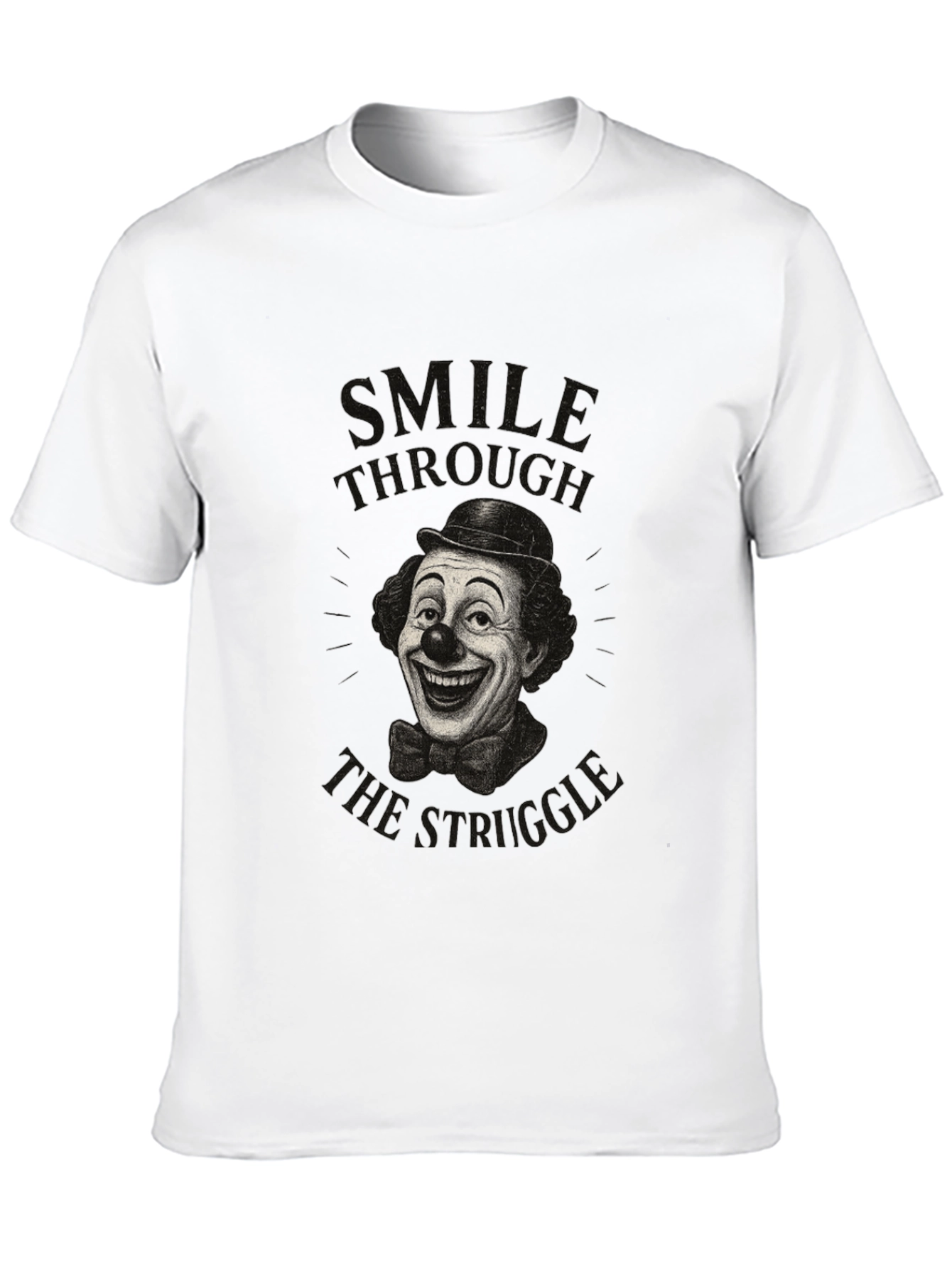 Black Smile Through the Struggle Clown Graphic Tee view 10