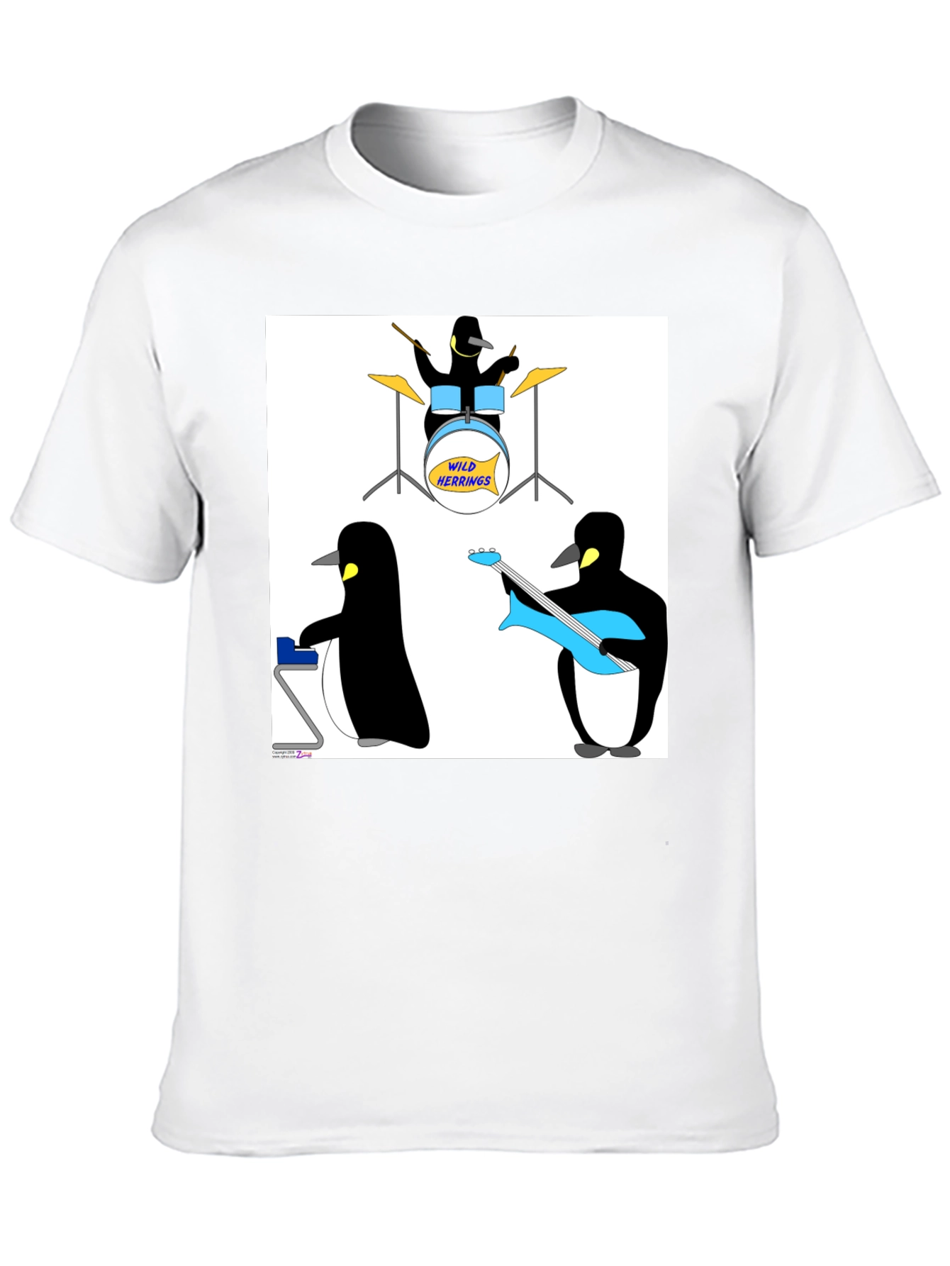 Black Penguin Band Graphic Tee - Black Cotton T-Shirt view 10