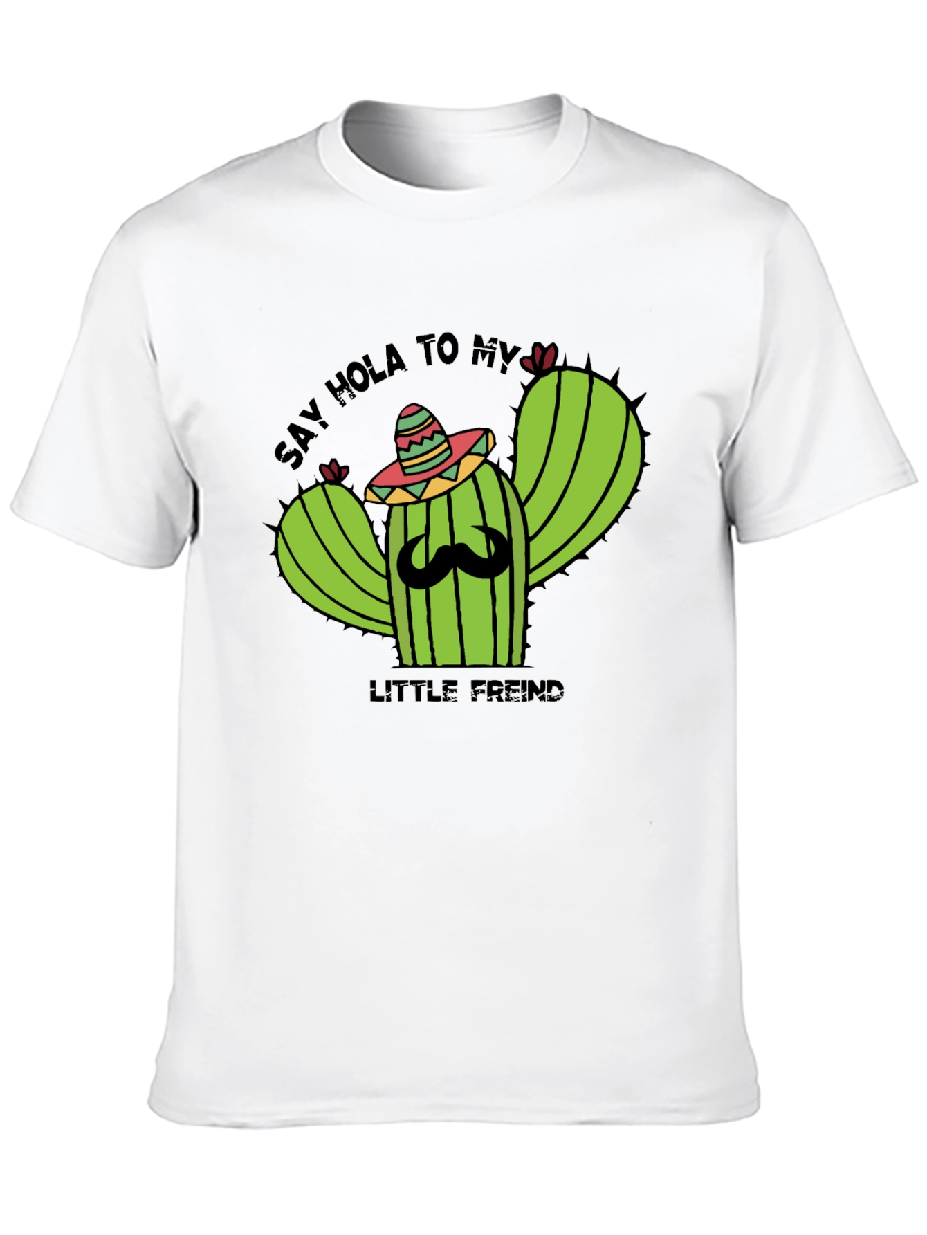 Black Hola Cactus T-Shirt - Funny Graphic Tee view 10