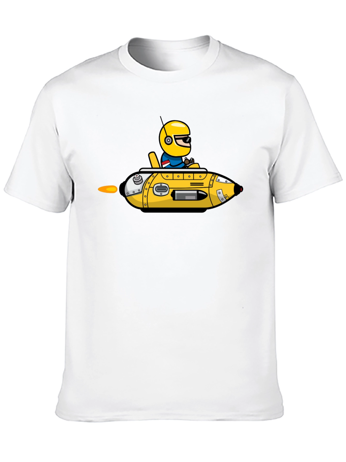 Black Cartoon Submarine T-Shirt view 10
